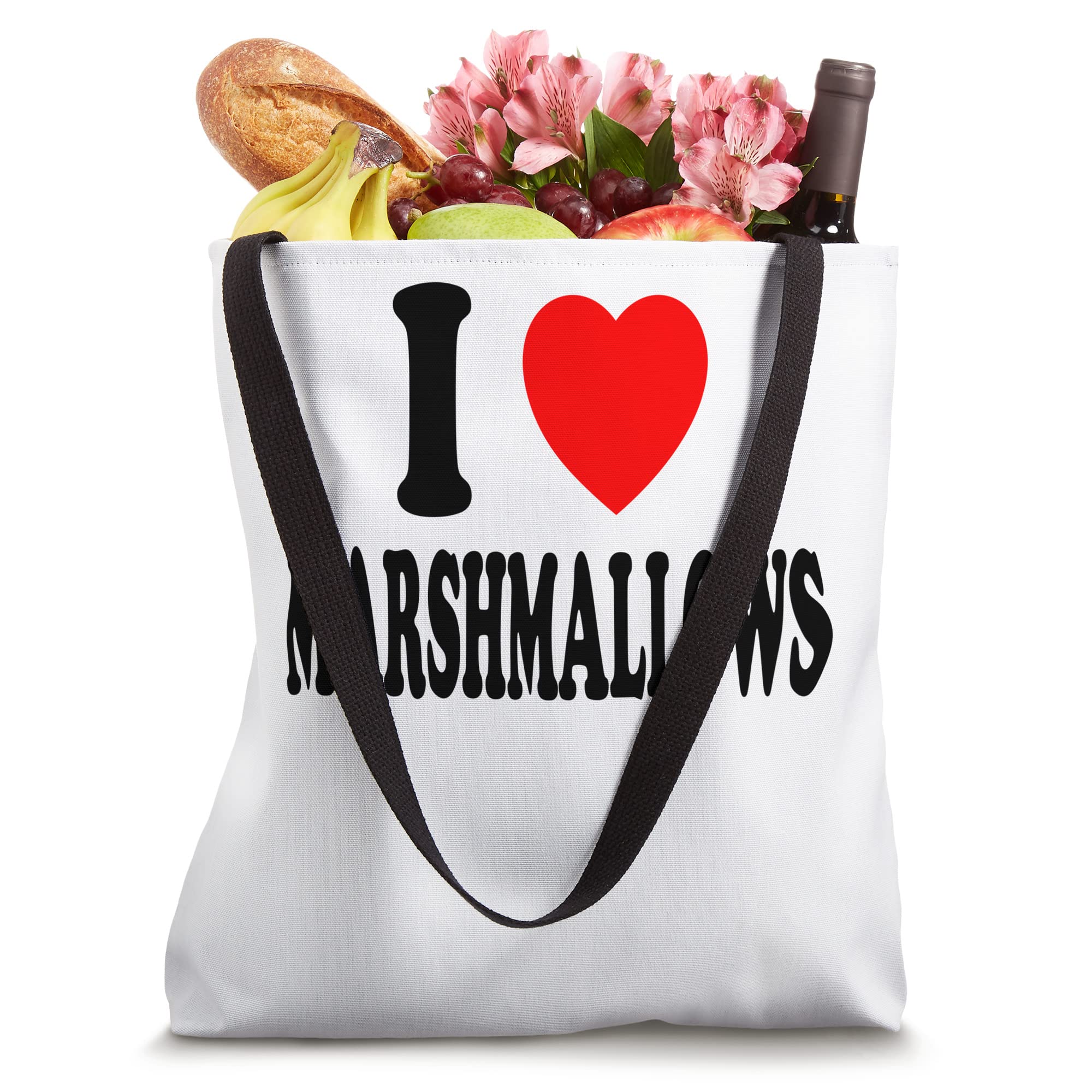I Heart Marshmallows Tote Bag - Durable Camping & Bonfire Accessory for Outdoor Adventures, Picnics, and Beach Trips