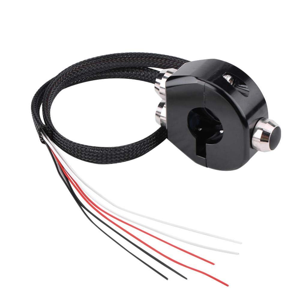 KIMISS 22mm CNC Aluminum Alloy Motorcycle Handlebar Switch - Kill Switch & Triple Latching Switch with Reset Button (Black) | Perfect for Off-Road, Cruiser & Dirt Bike Customization