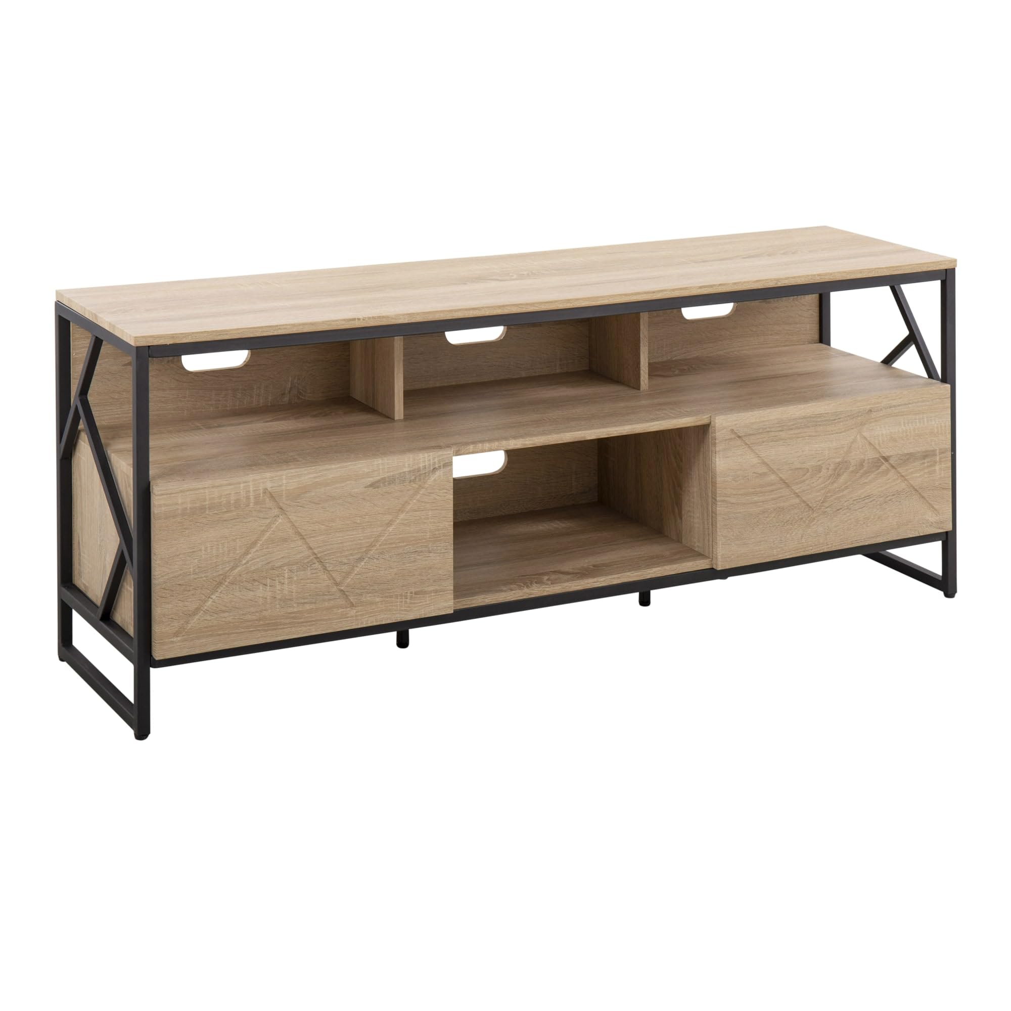LumiSource Folia TV Stand - Modern Entertainment Center & Media Console with Storage for Living Room | Perfect for TVs, Gaming Consoles & Home Theater Setup