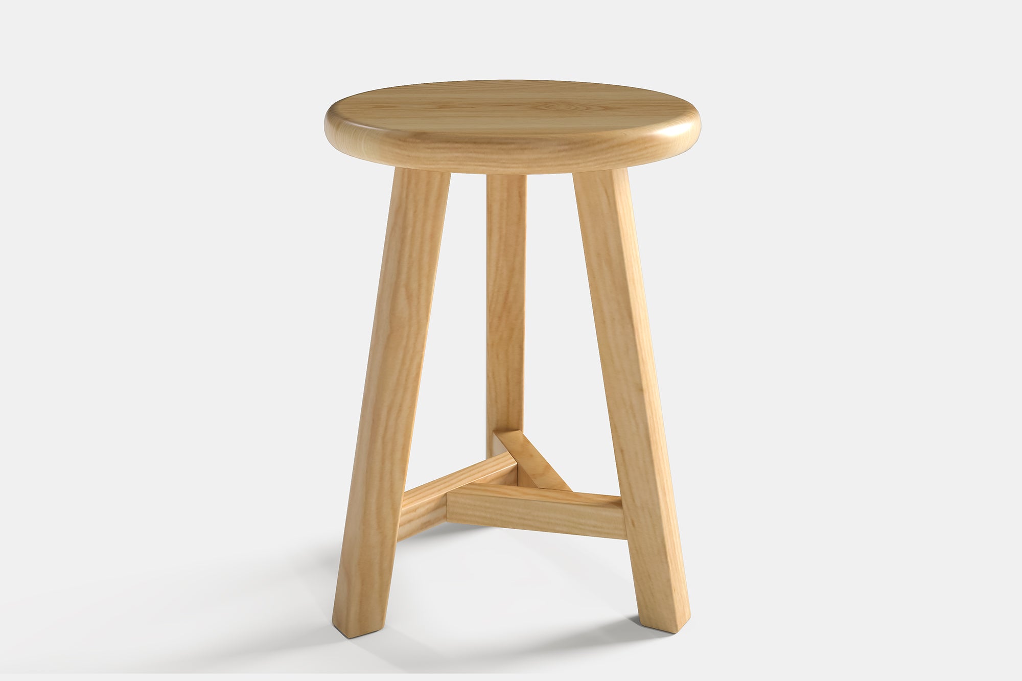 Clover Stool - Modern Ash Wood Stool for Home, Office, and Outdoor Use - Perfect for Living Room, Patio, and Garden Seating