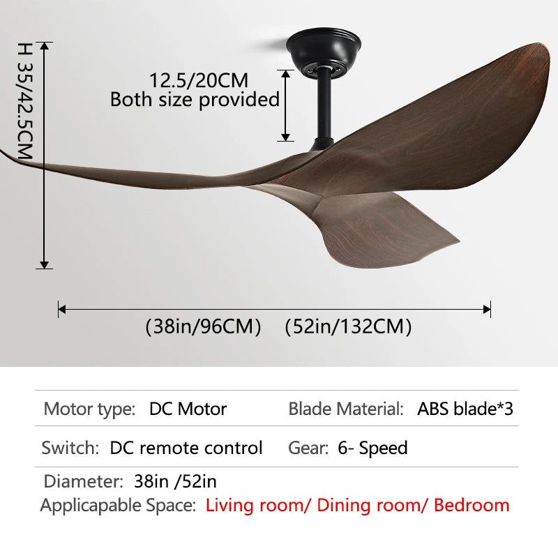 Stylish Acrylic Wood Finish Ceiling Fan with LED Light - Modern Designer Fan for Living Room, Bedroom & Office - Energy Efficient & Quiet Operation