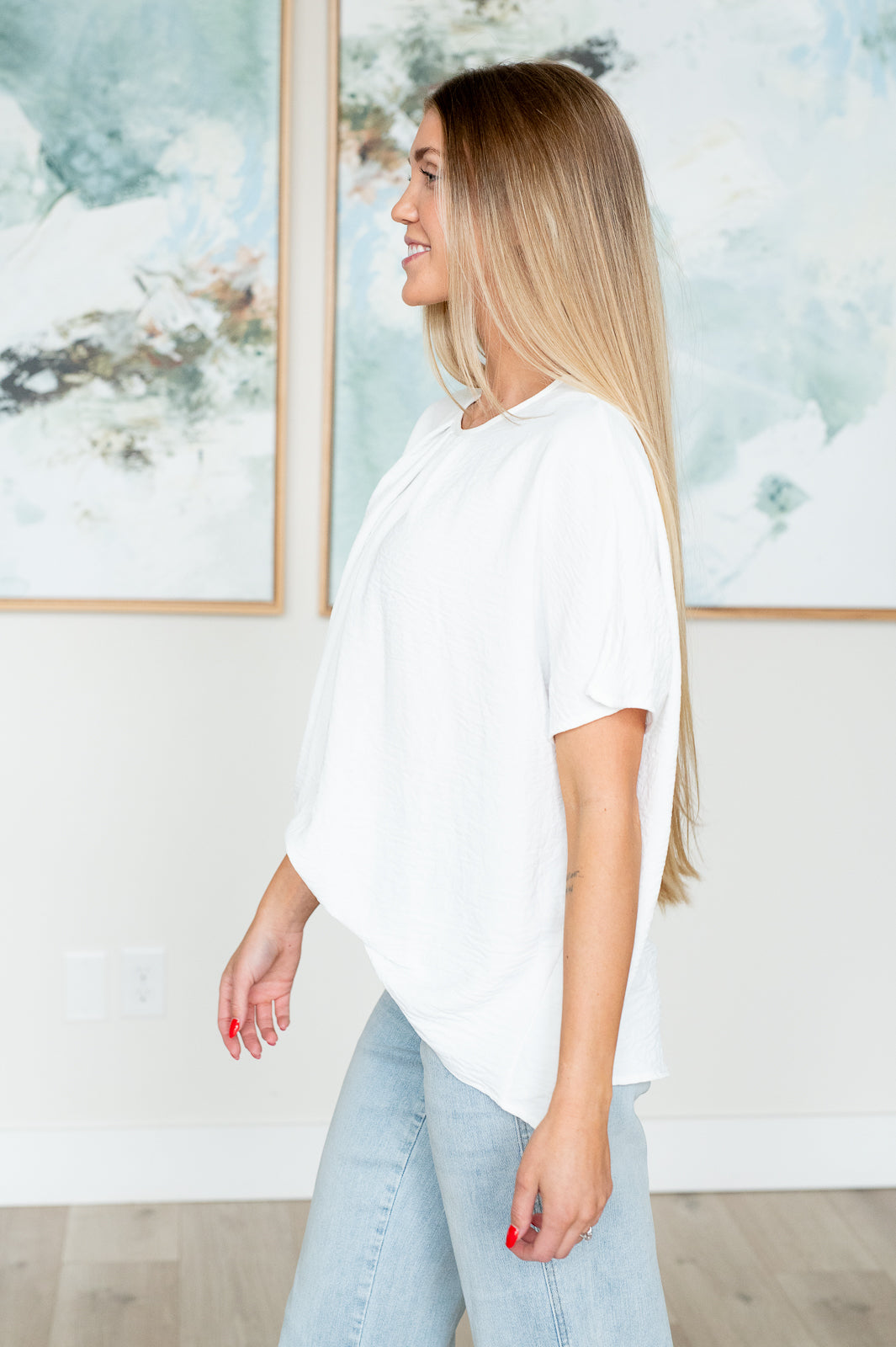 Elegant Pleat Detail Blouse for Women - Soft & Comfortable Casual Tops for Work & Everyday Wear