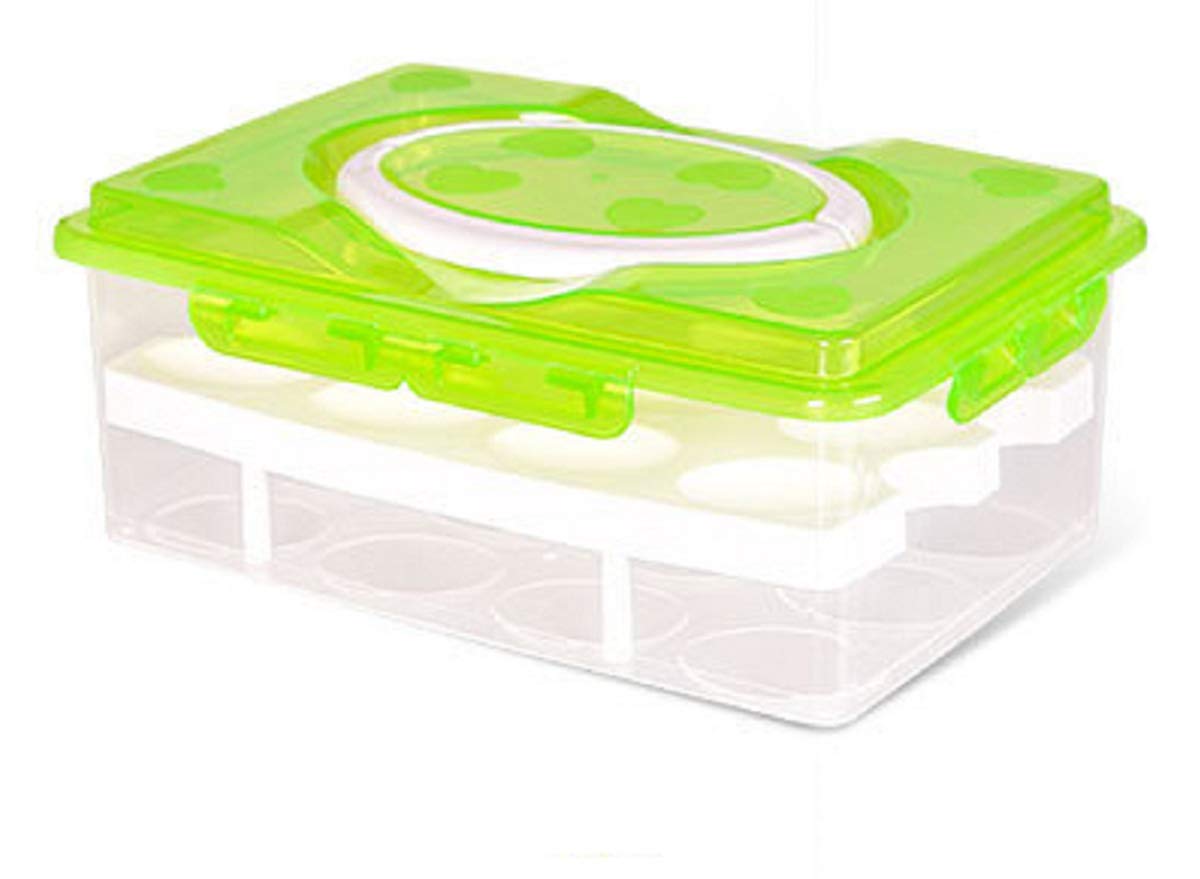 2-Tier Clear Plastic Egg Container with Lid - Stackable Deviled Egg Tray for Refrigerator & Freezer Storage - Perfect for Picnics, Parties & Kitchen Organization