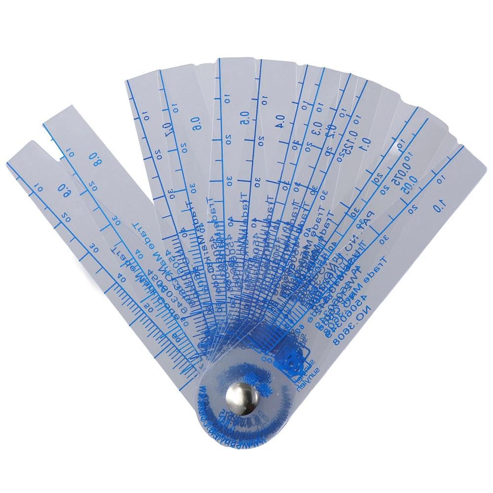 13 Blades Plastic Metric Feeler Gauge Set - Precision Gap Measuring Tool for Fan Blades, Automotive, and Machinery (0.05-1.0mm) - Ideal for Engine Valve Clearance, HVAC, and DIY Projects