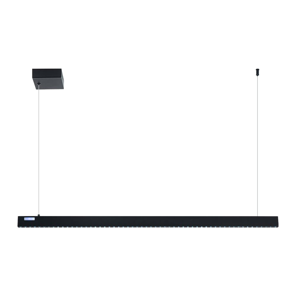 Modern LED Linear Chandelier Pendant Light - 21W 1980lm 6000K Black - Contemporary Lighting for Living Room, Office, Dining Room, Kitchen Island & Billiard Room - Perfect for Home & Commercial Spaces