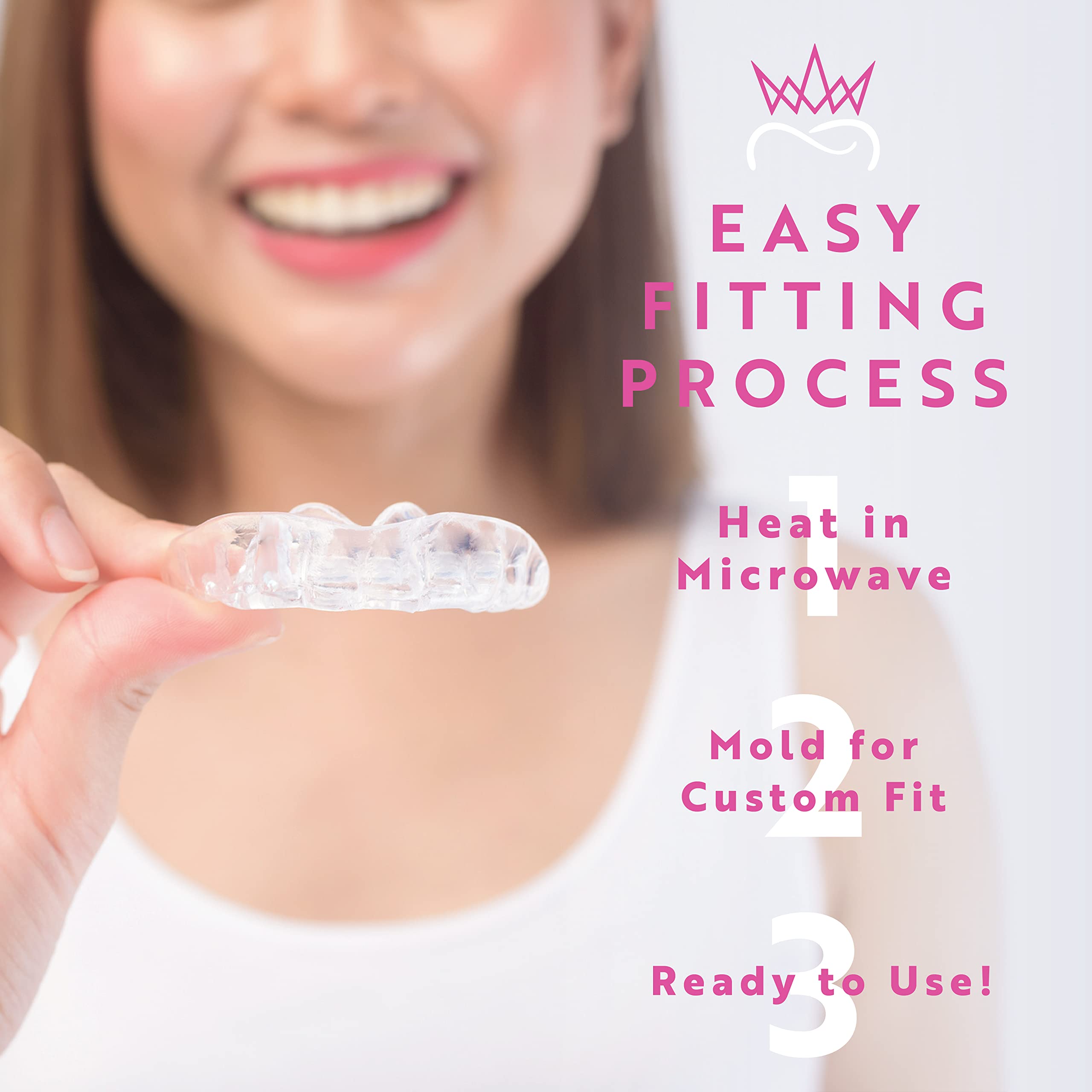 Professional Night Guard for Teeth Grinding & Clenching - 2 Pack Dental Mouth Guard for Light & Heavy Grinders (Clear) | Prevent Jaw Pain & Tooth Damage While Sleeping