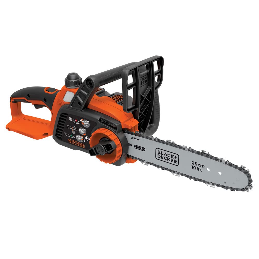 BLACK+DECKER 20V MAX Cordless Chainsaw Kit with 10-Inch Bar, Battery & Charger Included (LCS1020) - Perfect for Tree Trimming, Yard Cleanup & DIY Wood Cutting Projects