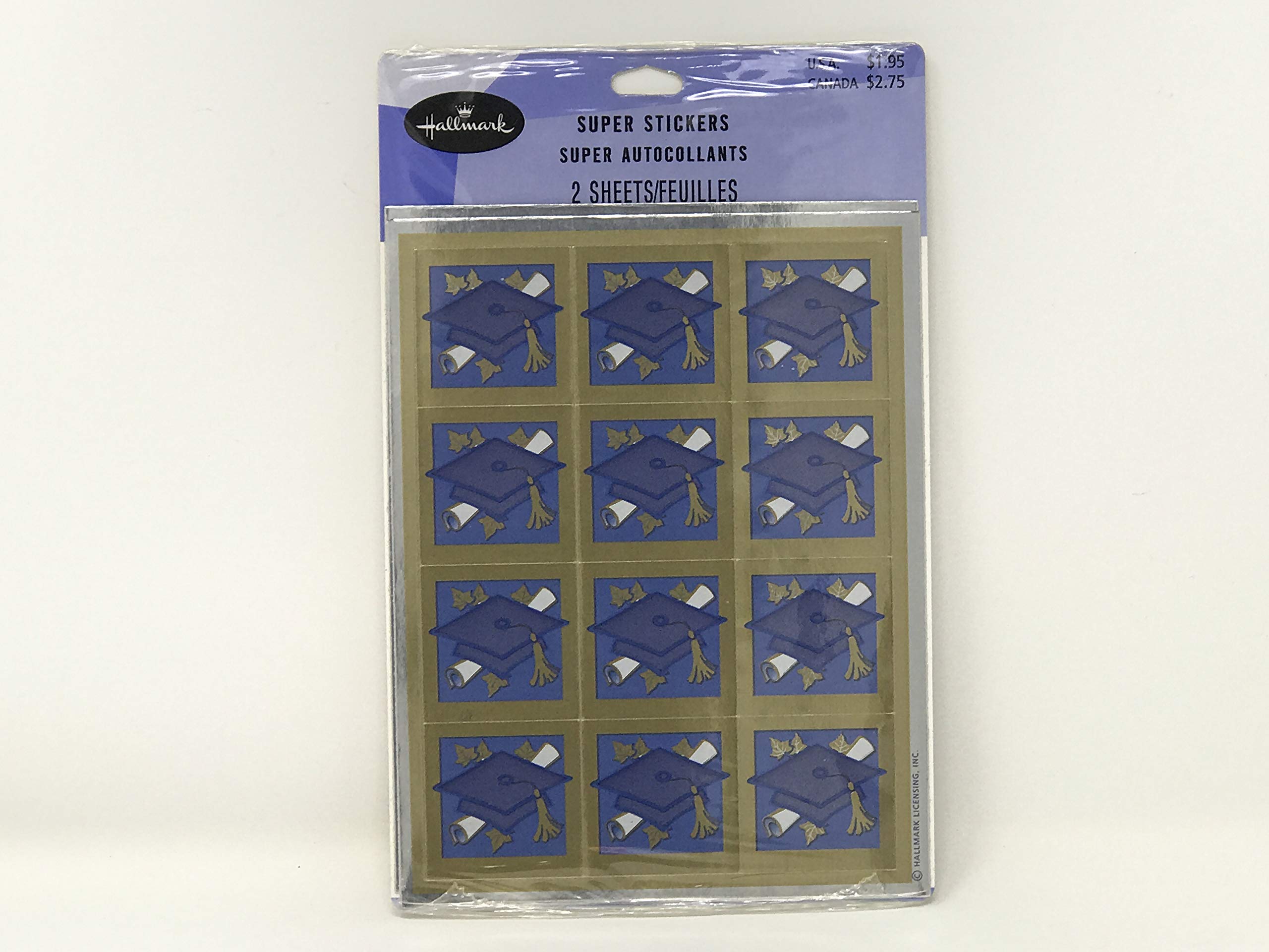 Hallmark Graduation Stickers - 2 Sheets with Graduation Cap Designs - Perfect for Scrapbooking, Cards, and Party Decorations