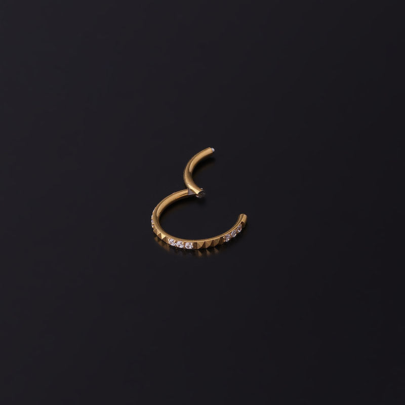 16G Surgical Steel Seamless Pave Hinged Nose Ring Hoop - Hypoallergenic Body Jewelry for Sensitive Skin | Perfect for Everyday Wear, Parties & Special Occasions - HSPJ714