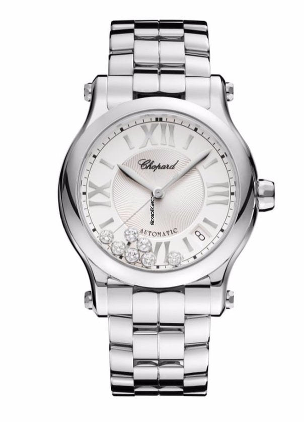 Chopard Happy Sport Ladies Watch - Stainless Steel & Diamond Accents for Women | Elegant Timepiece for Work, Parties & Special Occasions