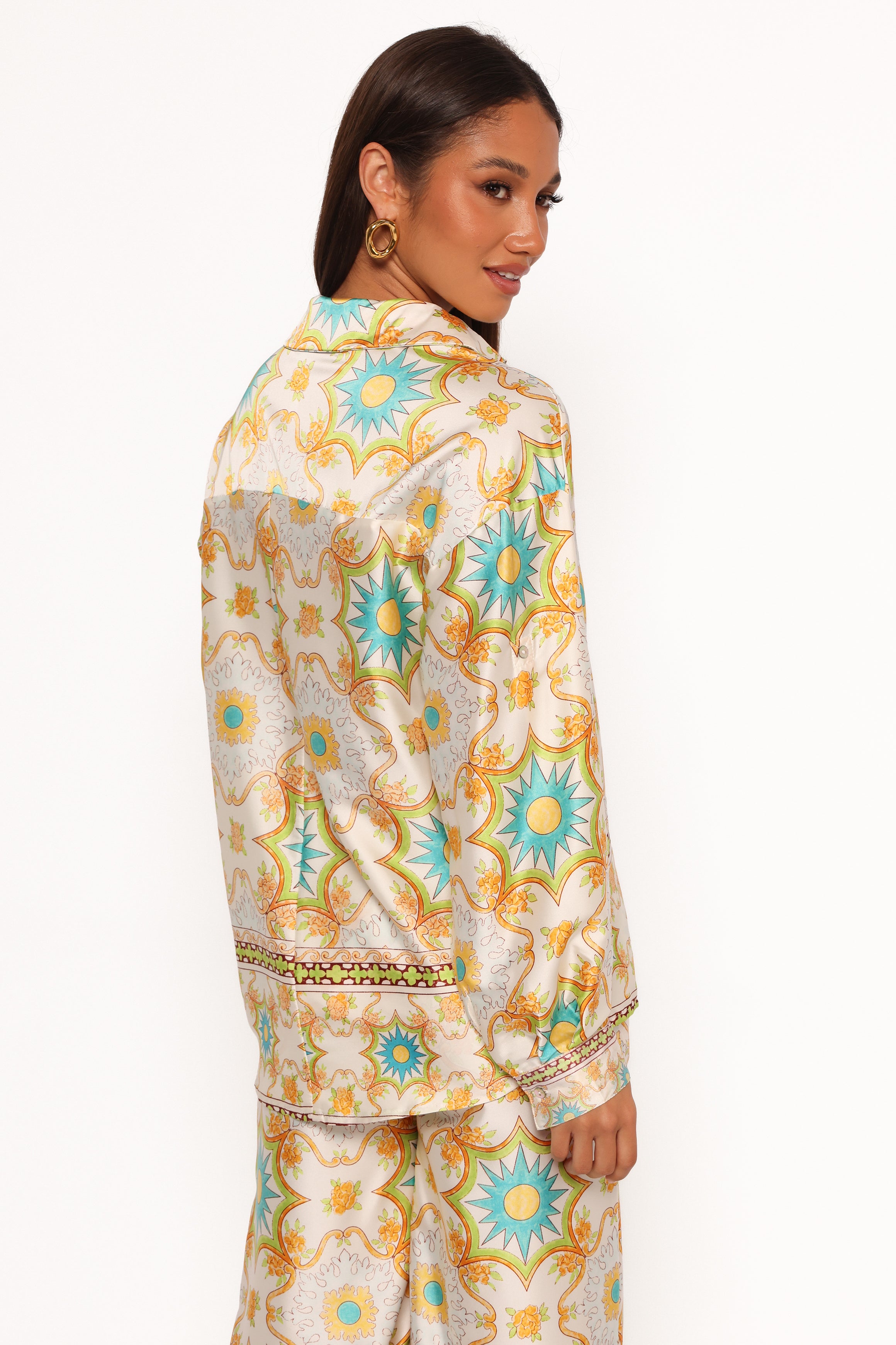 Gretel Shirt - White & Multi Color Women's Blouse | Perfect for Casual Wear, Office Outfits & Date Nights