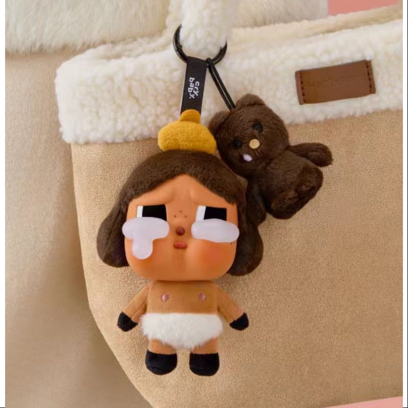 Crybaby Crying Again Series Vinyl Face Plush Secret Baby Brown (1/144 Scale) - Kawaii Anime Collectible for Display, Gift & Home Decoration