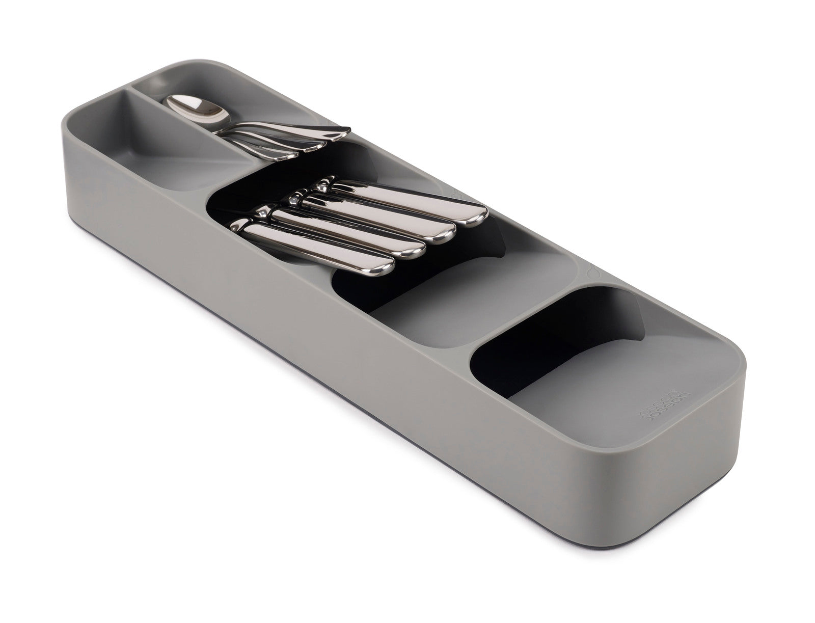 DrawerStore Compact Cutlery Organizer - 6 Compartment Kitchen Utensil Tray for Forks, Spoons & Knives - Perfect for Kitchen Drawer Organization & Storage