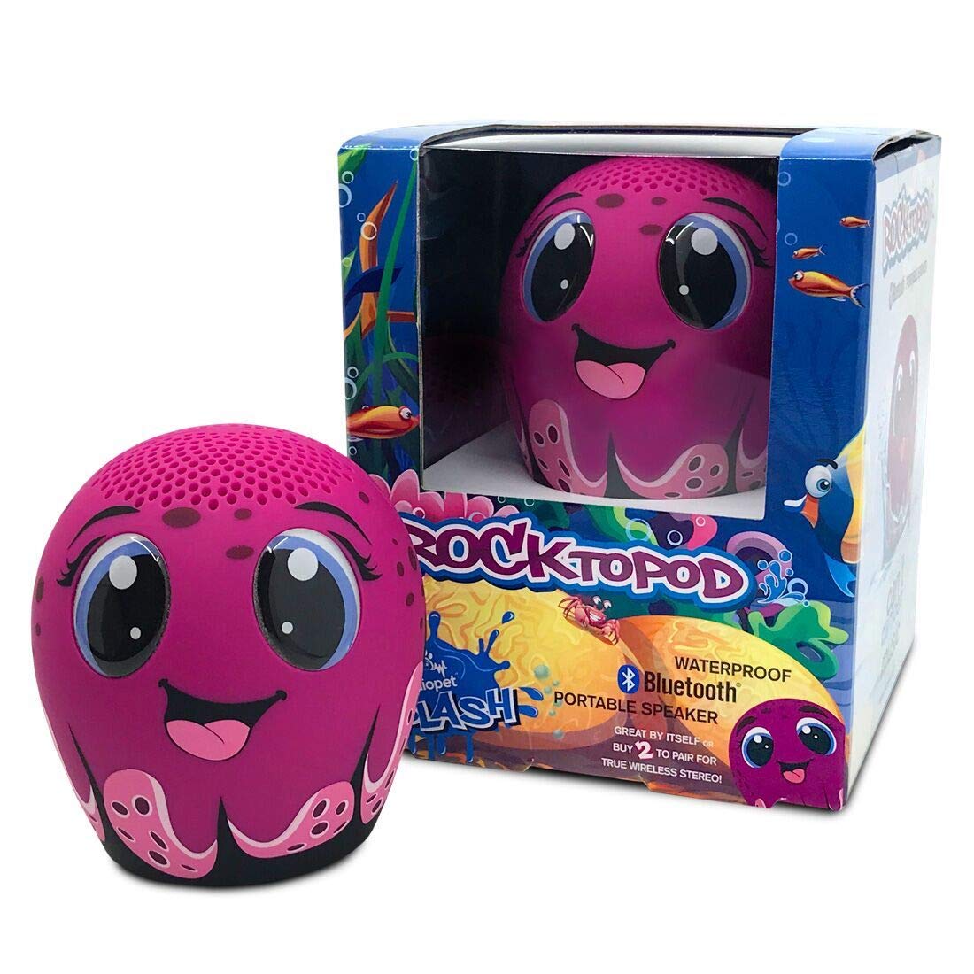 Waterproof Bluetooth Portable Speaker - My Audio Pet Splash (Rocktopod) - Perfect for Pool Parties, Beach Outings & Outdoor Adventures
