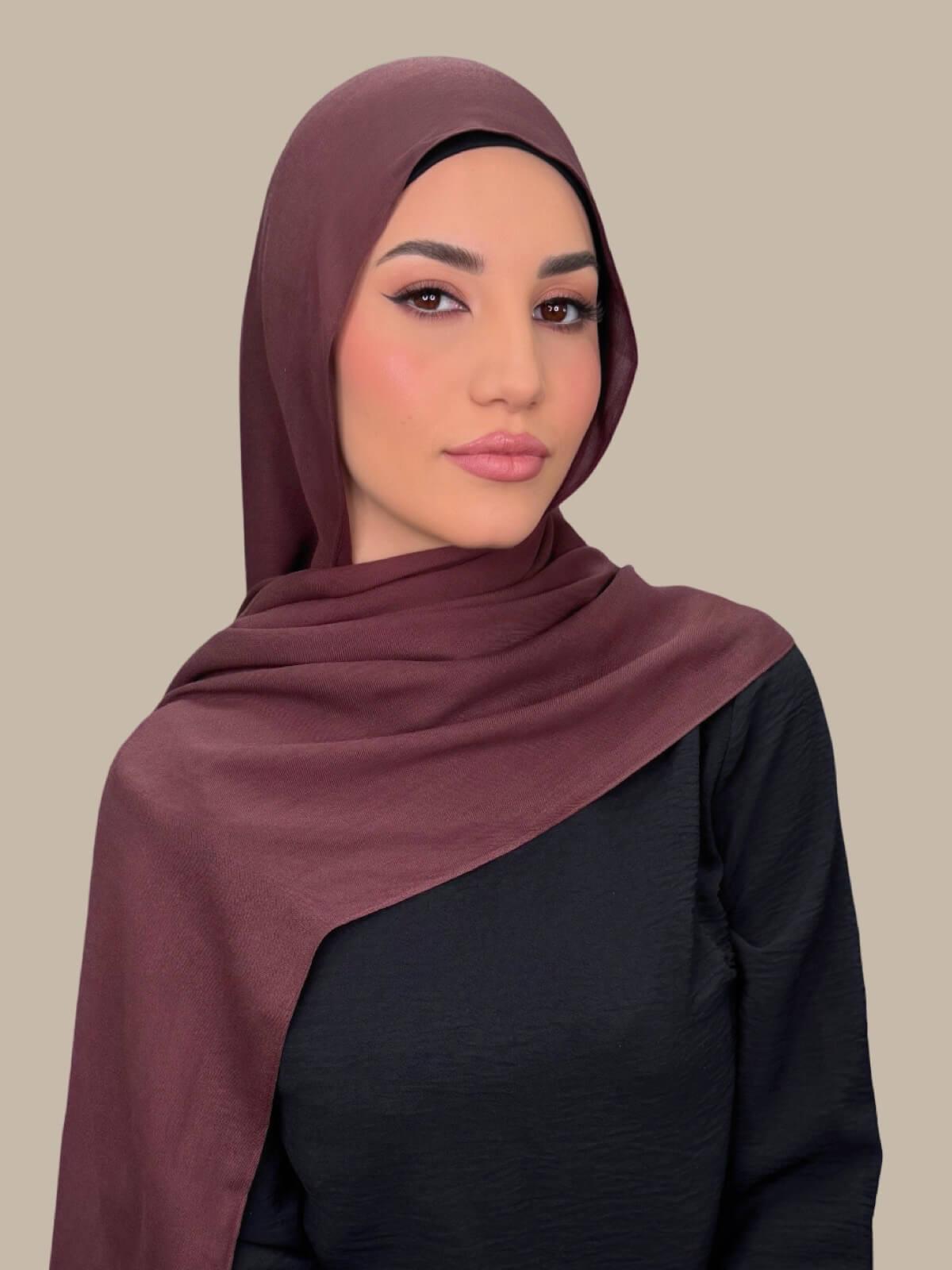Premium Cotton Modal Hijab Scarf - Soft & Breathable Raisin Brown - Perfect for Daily Wear, Prayer, and Fashion Accessories