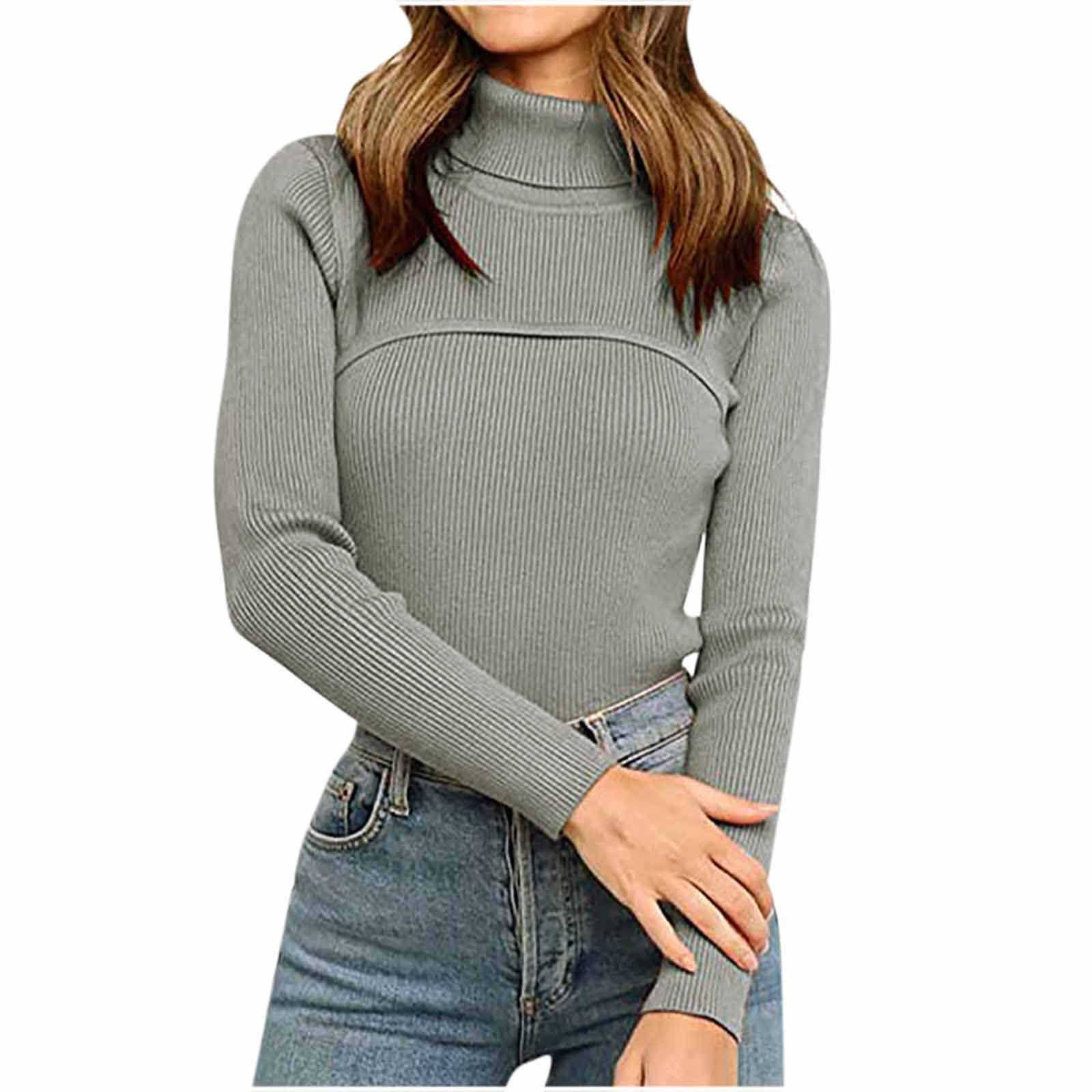 Women's Ribbed Knit Long Sleeve Mock Turtleneck Stretch Fitted Underscrubs Layer Tee - Winter Thermal Shirts Pullover for Nurses & Healthcare Workers - Perfect for Layering Under Scrubs in Cold Weather
