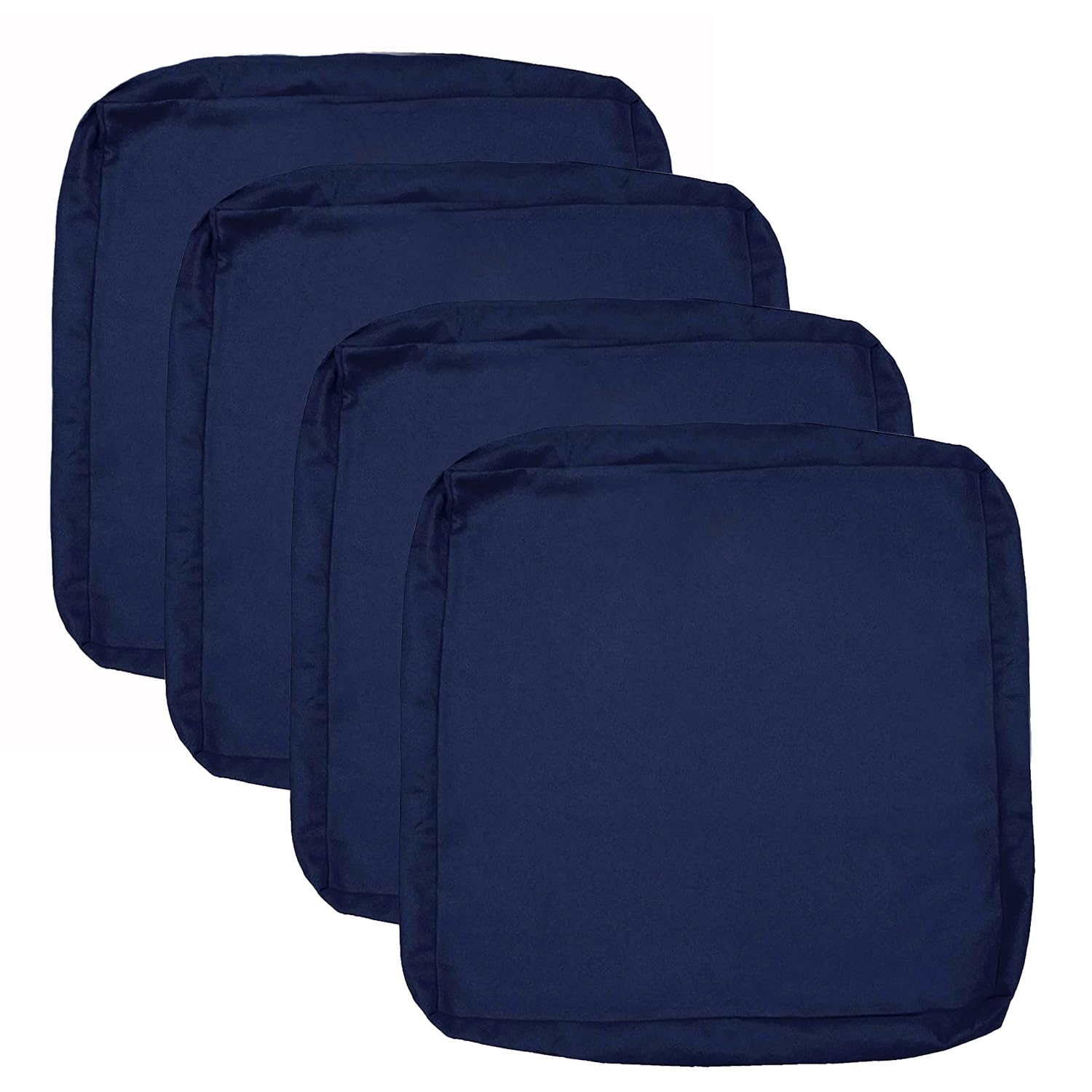 Sqodok Waterproof Outdoor Cushion Covers 24x22 Inch - Set of 4, Patio Furniture Replacement Covers for Sectional Sofa & Wicker Chairs - Durable Blue Fabric - Perfect for Backyard, Deck, Poolside & Garden Seating