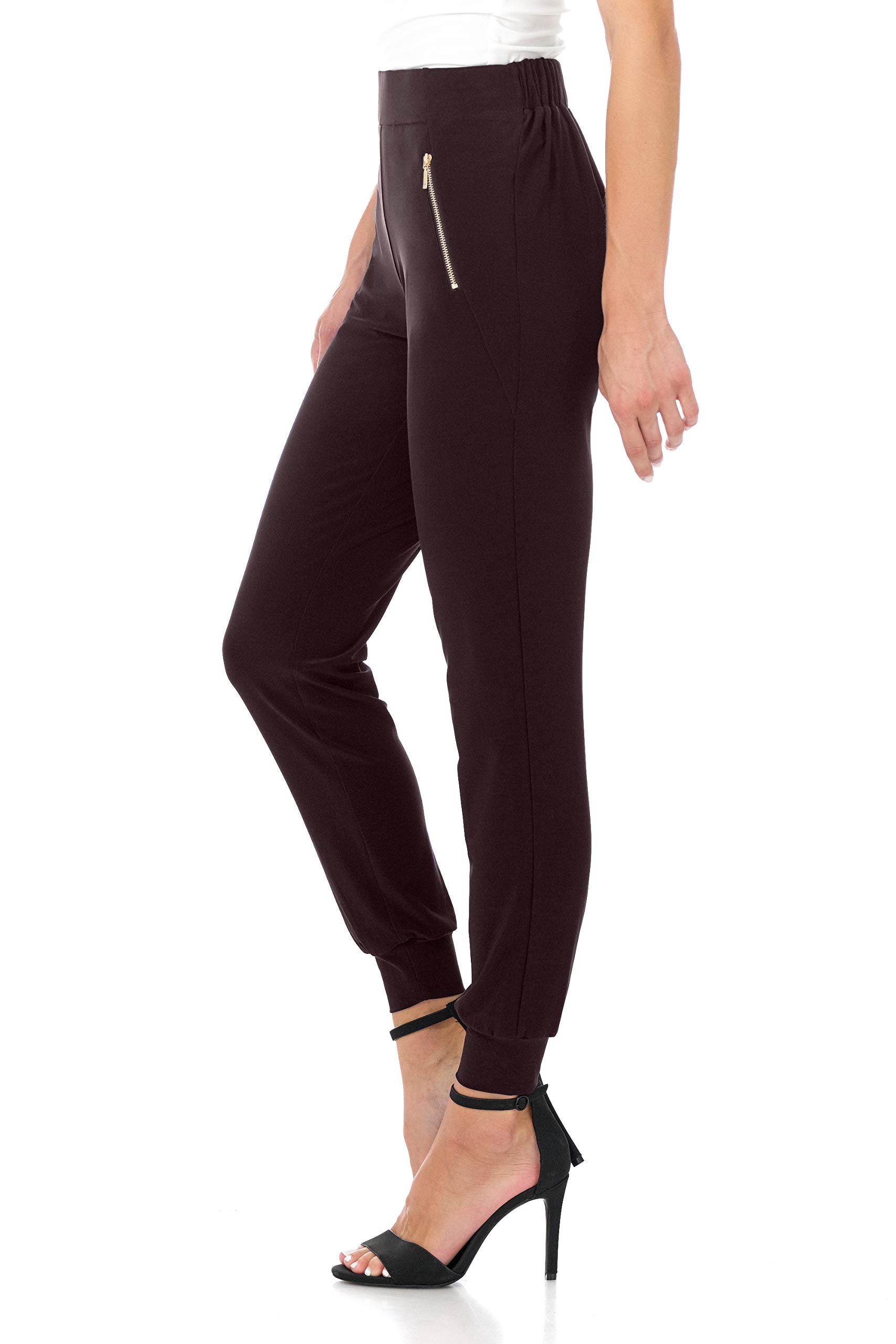 Stylish Women's Soft Chic Pants with Zipper Pockets for Travel & Casual Wear | Rekucci Comfortable Lounge Pants for Everyday Outfits