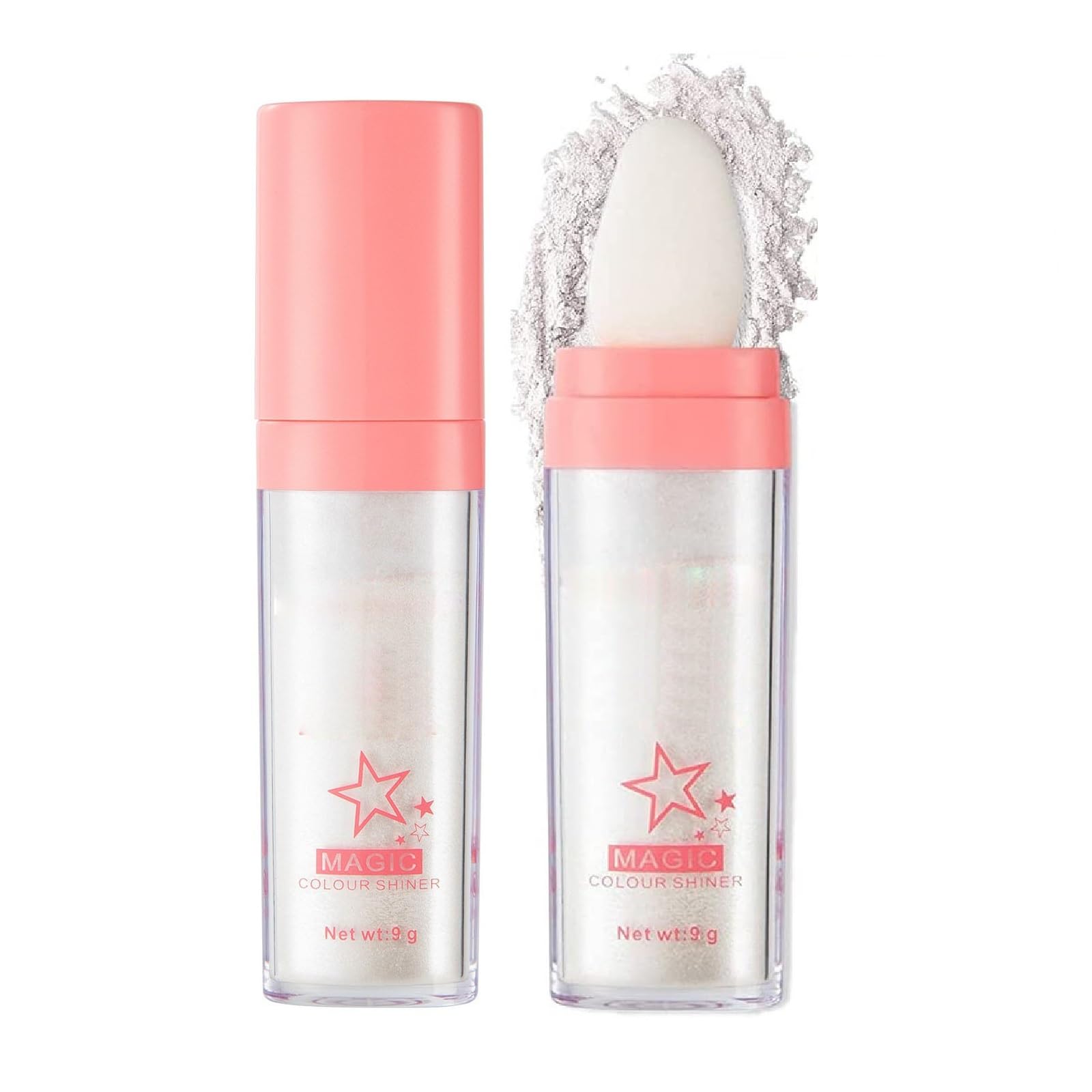 Glitter Highlighter Powder for Face & Body - Natural 3D Blush & Fairy Glow Makeup (01# White Moonbeam) - Perfect for Festivals, Parties & Night Out Makeup Looks