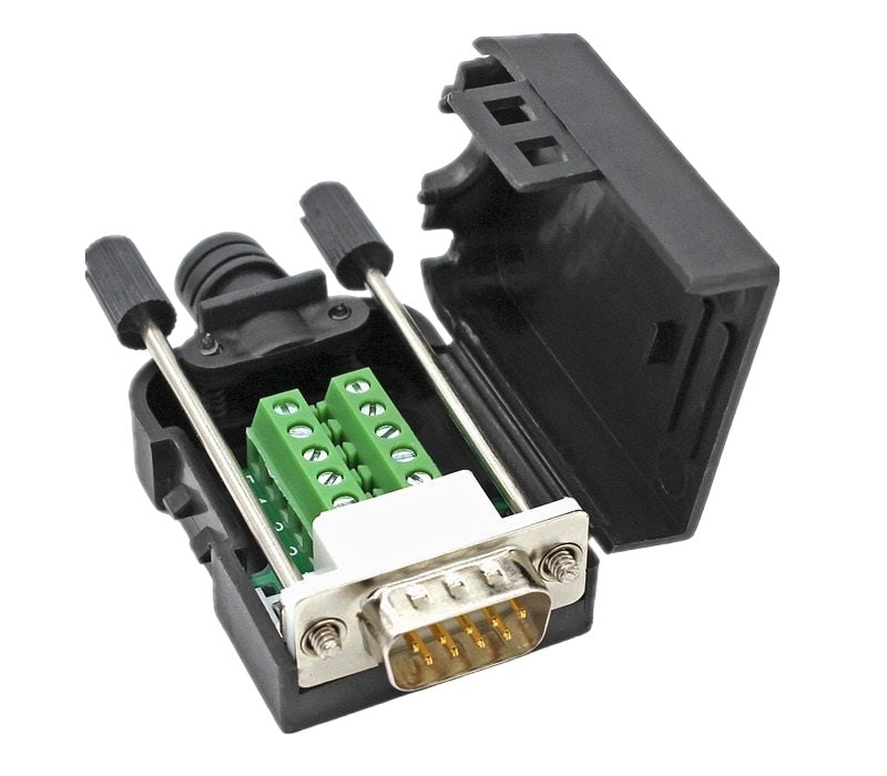 DB9 Male D-Sub Solderless Breakout Terminal Block Connector Kit - 1PC for DIY Electronics Projects, Arduino, Raspberry Pi & Industrial Automation
