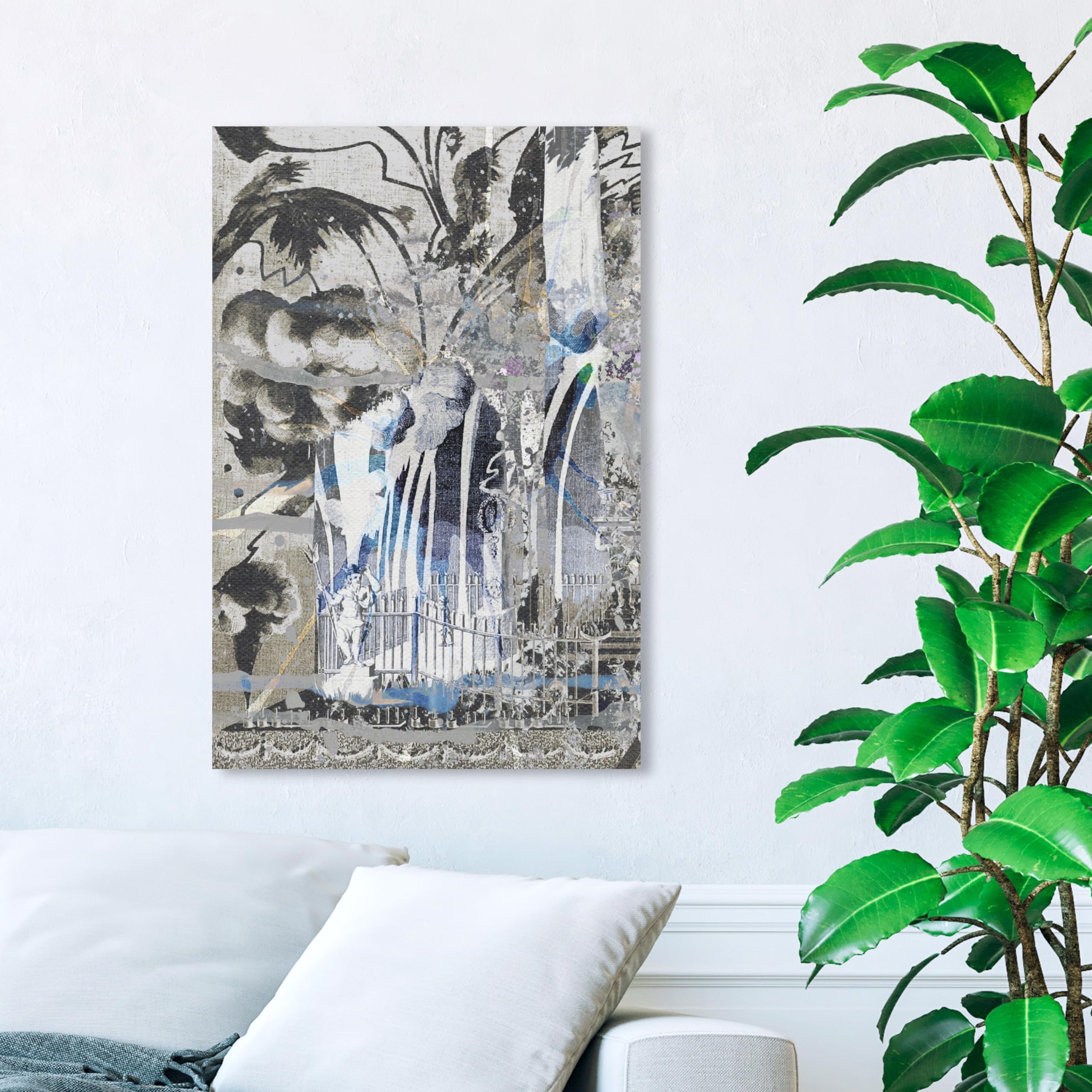 Oliver Gal 'Titan' Wall Art Canvas Print - 24x36 Inches Modern Gray & White Abstract Painting - Premium Home Decor for Living Room, Bedroom & Office
