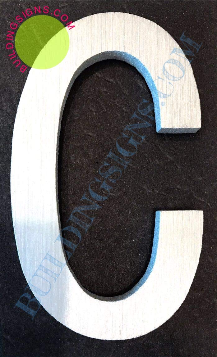 2.75 Inch Aluminum Letter C Sign - Brush Silver Finish, Rust-Free with Double-Sided Tape | Elegant Door Number & Artist Brush Design for Home Decor, Office, Wedding & DIY Projects