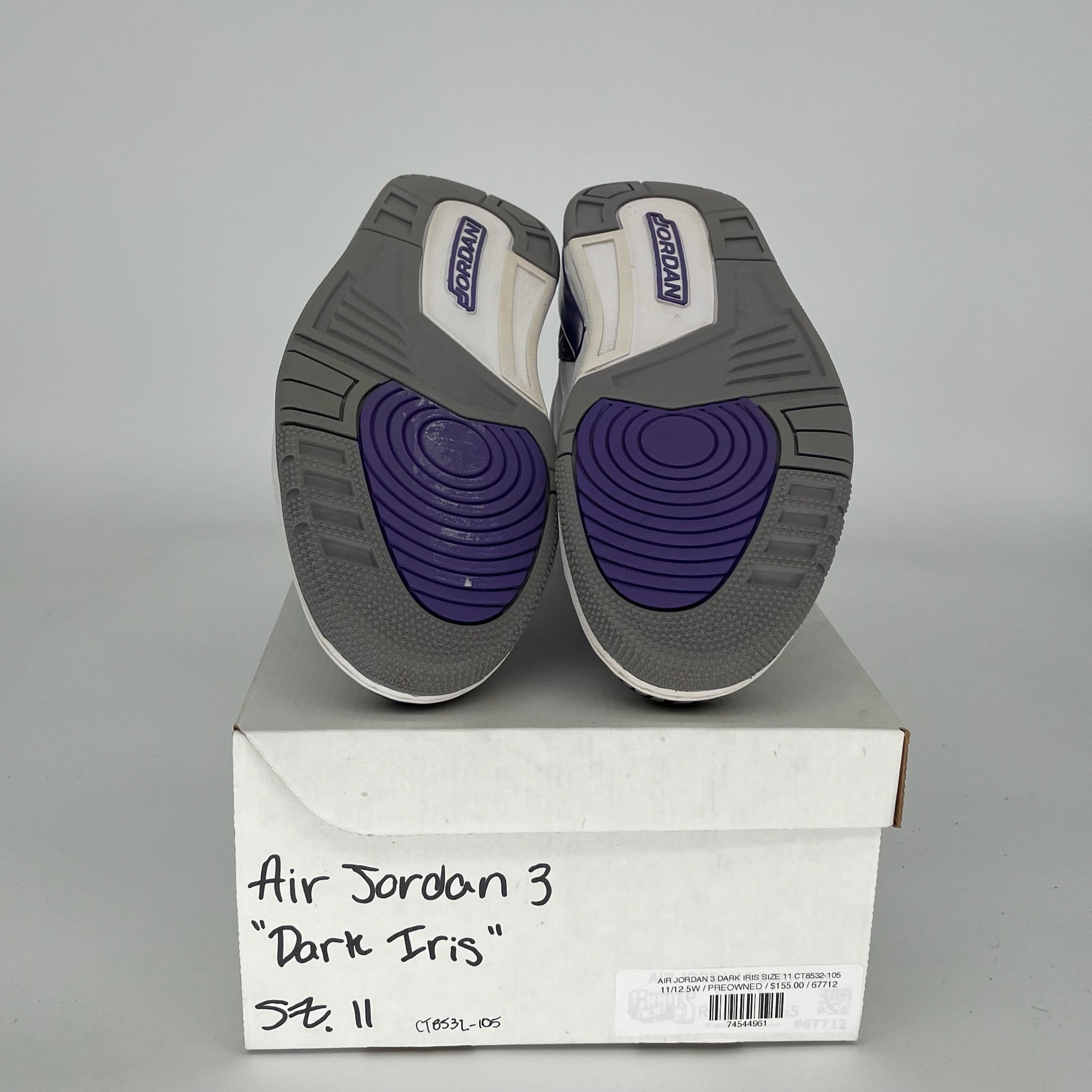 AIR JORDAN 3 DARK IRIS Men's Basketball Shoes - Size 11 (CT8532-105) - Retro Sneakers for Casual Wear & Street Style