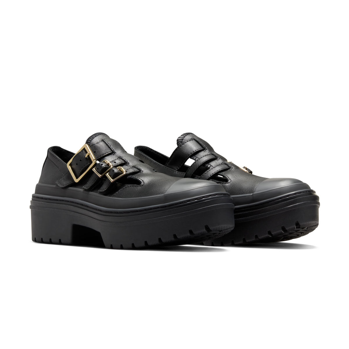 Chuck Taylor All Star Lugged Heel Mary Jane Platform Shoes - Black Gold | Classic Sneakers for Women | Perfect for Casual Outfits, Street Style & Everyday Wear