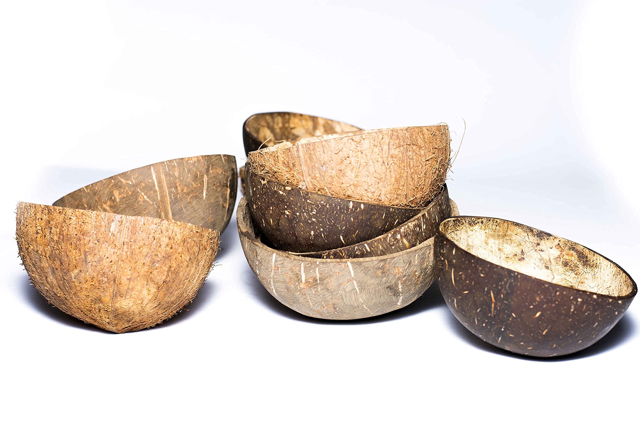 Natural Coconut Bowl Halves - Eco-Friendly Coconut Shell Bowls for Handicrafts, Pet Feeders, Candle Making, Christmas & Halloween Decorations (Set of 1, Fiber-Free) - Perfect for DIY Crafts, Home Decor, and Sustainable Living