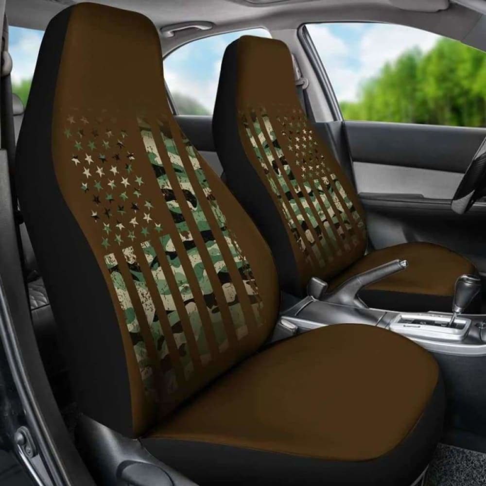 Military Army Flag Car Seat Covers - Durable Universal Fit for Trucks & SUVs - Perfect for Patriotic Drivers, Outdoor Adventures & Road Trips