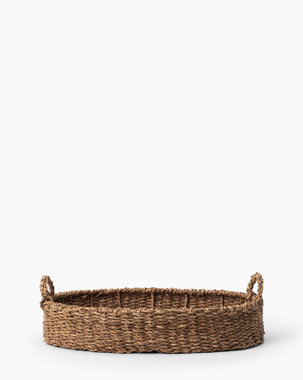 Natural Seagrass Oval Tray - Handwoven Rattan Serving Tray for Coffee Table, Dining, or Bathroom Decor | Eco-Friendly Home Organization & Stylish Storage Solution