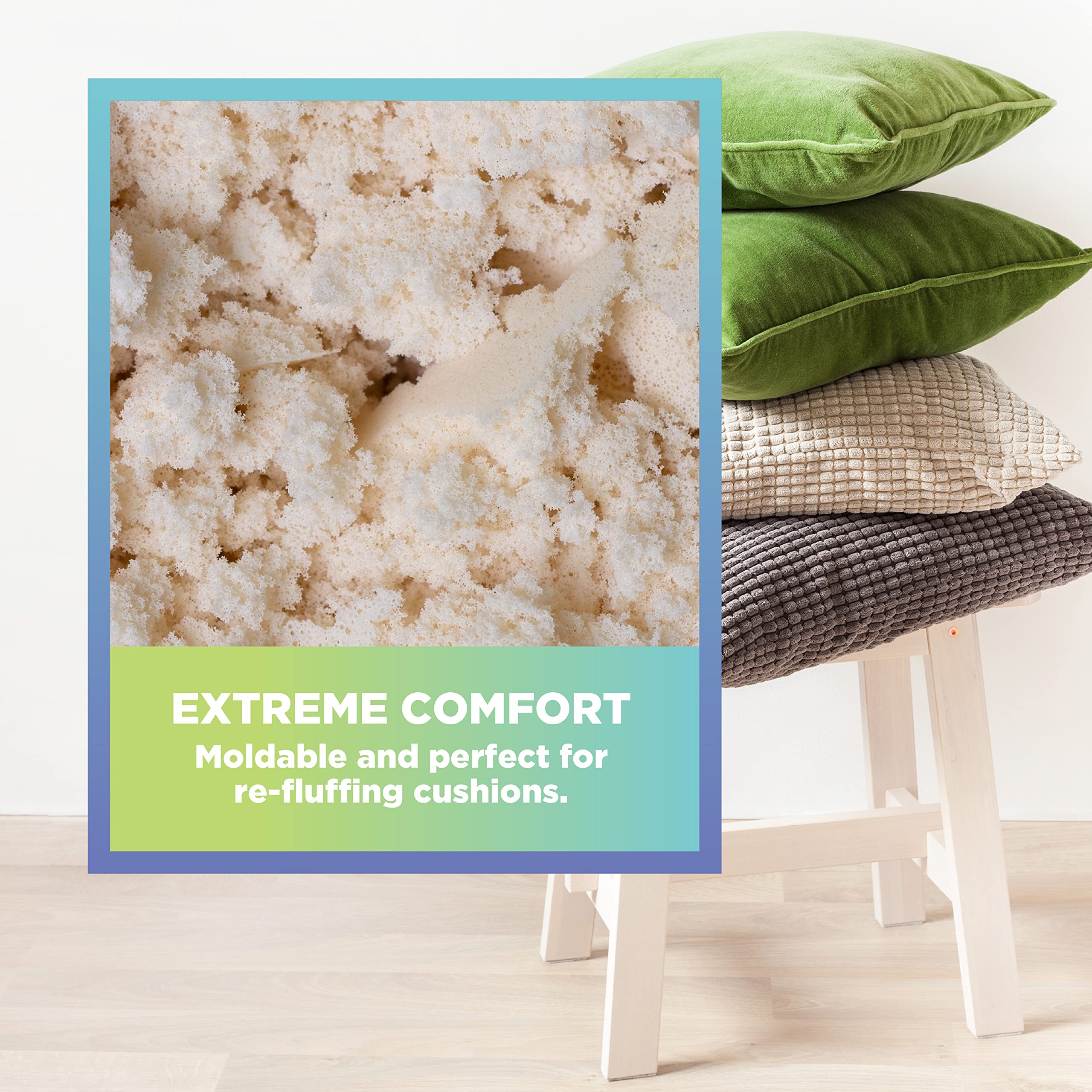 10 lb All Natural Shredded Latex Foam - Eco-Friendly Recycled Filling for Bean Bags, Pet Beds & Pillows - Made in USA, Chicago - Perfect for Home Decor, Furniture Refill & DIY Craft Projects