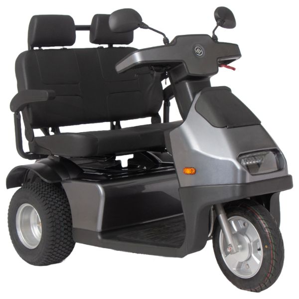 AFIKIM Afiscooter S3 3-Wheel Mobility Scooter with Dual Seat - Lightweight Electric Scooter for Adults & Seniors - Perfect for Shopping, Travel & Outdoor Activities