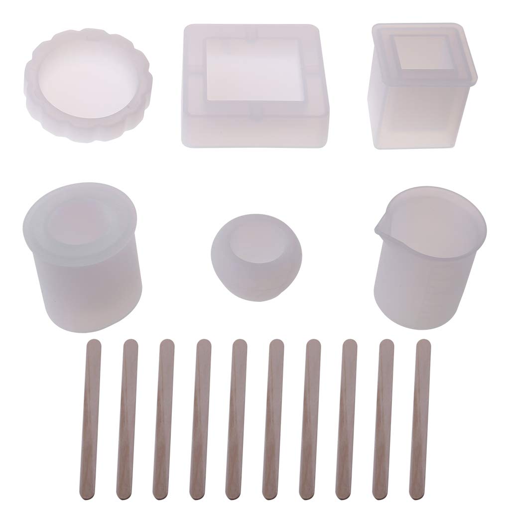 Premium Epoxy Resin Silicone Molds for DIY Crafts - Large Art Molds for Coasters, Ashtrays, Flower Pots, Pen Holders, Candle & Soap Making, Jewelry Displays - Perfect for Home Decor & Gift Making Projects