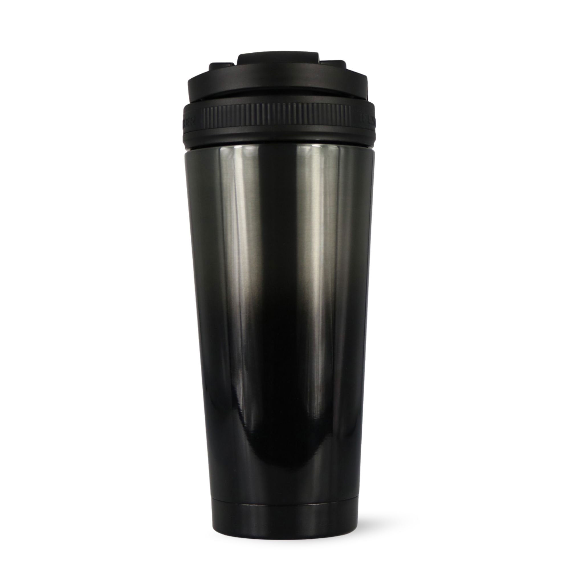 26oz Insulated Stainless Steel Ice Shaker Bottle with Metal Base - Obsidian Black - Perfect for Gym, Workouts & Outdoor Activities