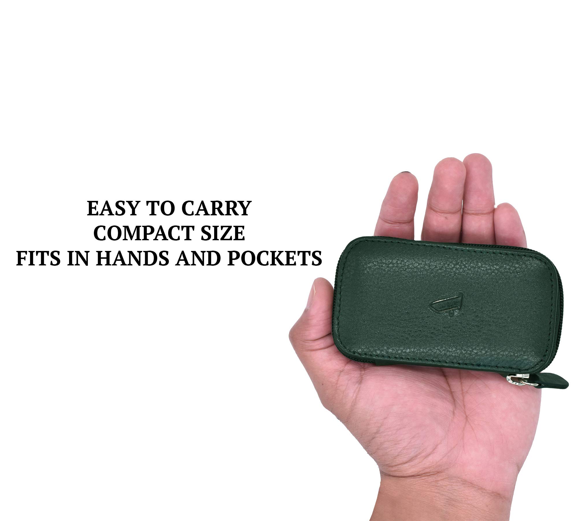 Premium Full Grain Genuine Leather Keychain Holder - 6 Key Hook Organizer Pouch for Men & Women | Durable Key Ring Case for Home, Office, Car Keys & Daily Essentials