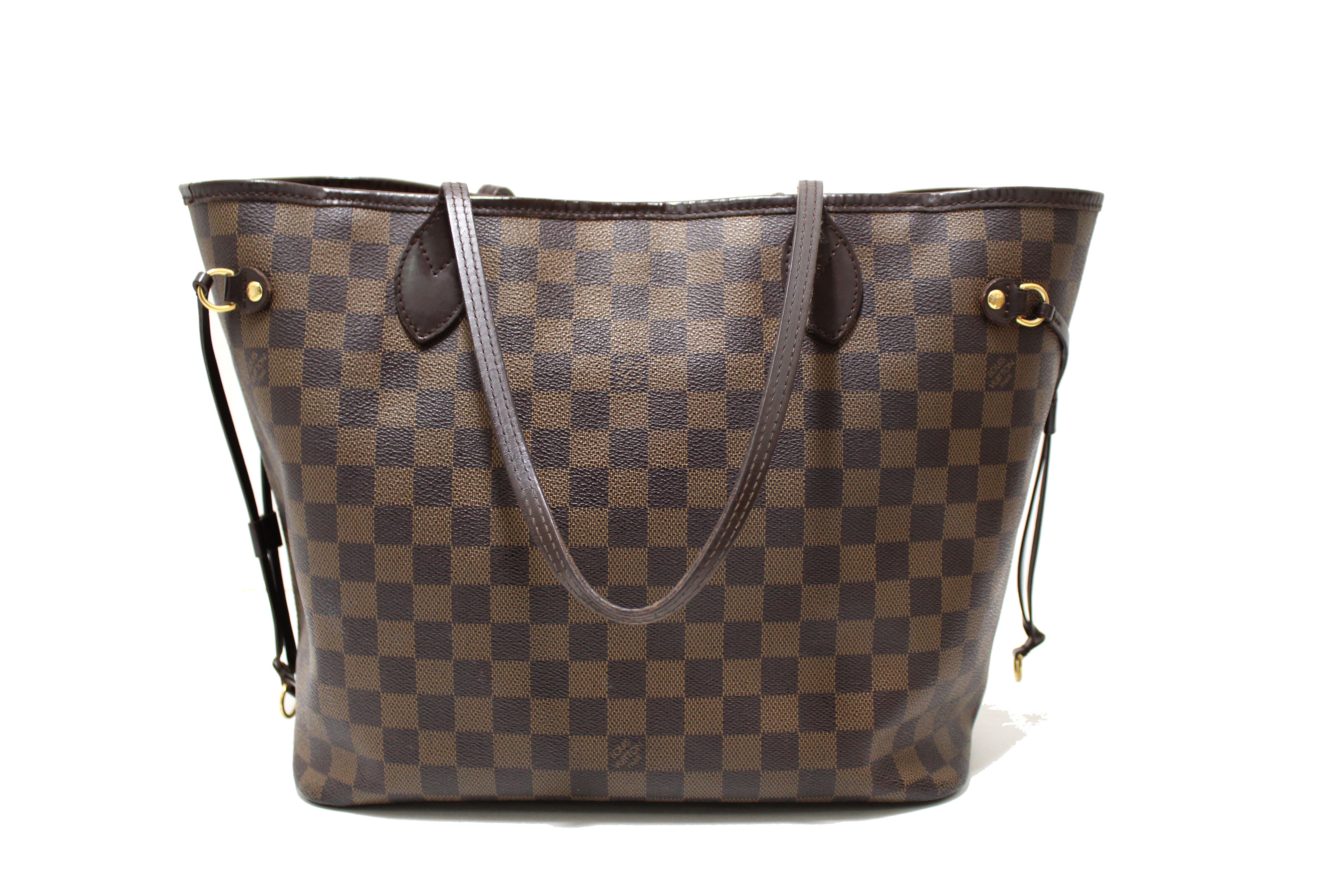 Authentic Louis Vuitton Damier Ebene Canvas Neverfull MM Shoulder Tote Bag - Luxury Handbag for Women, Spacious Designer Tote for Work, Travel & Everyday Use