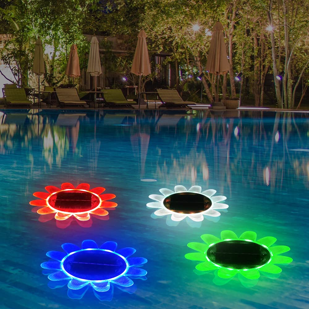 Solar Floating Pool Lights - 2-Pack Waterproof IP68 LED Pool Decorations with Remote Control | Multi-Color Modes for Swimming Pools, Ponds, Gardens, Spas & Hot Tubs | Perfect for Nighttime Ambiance, Backyard Parties & Outdoor Decor