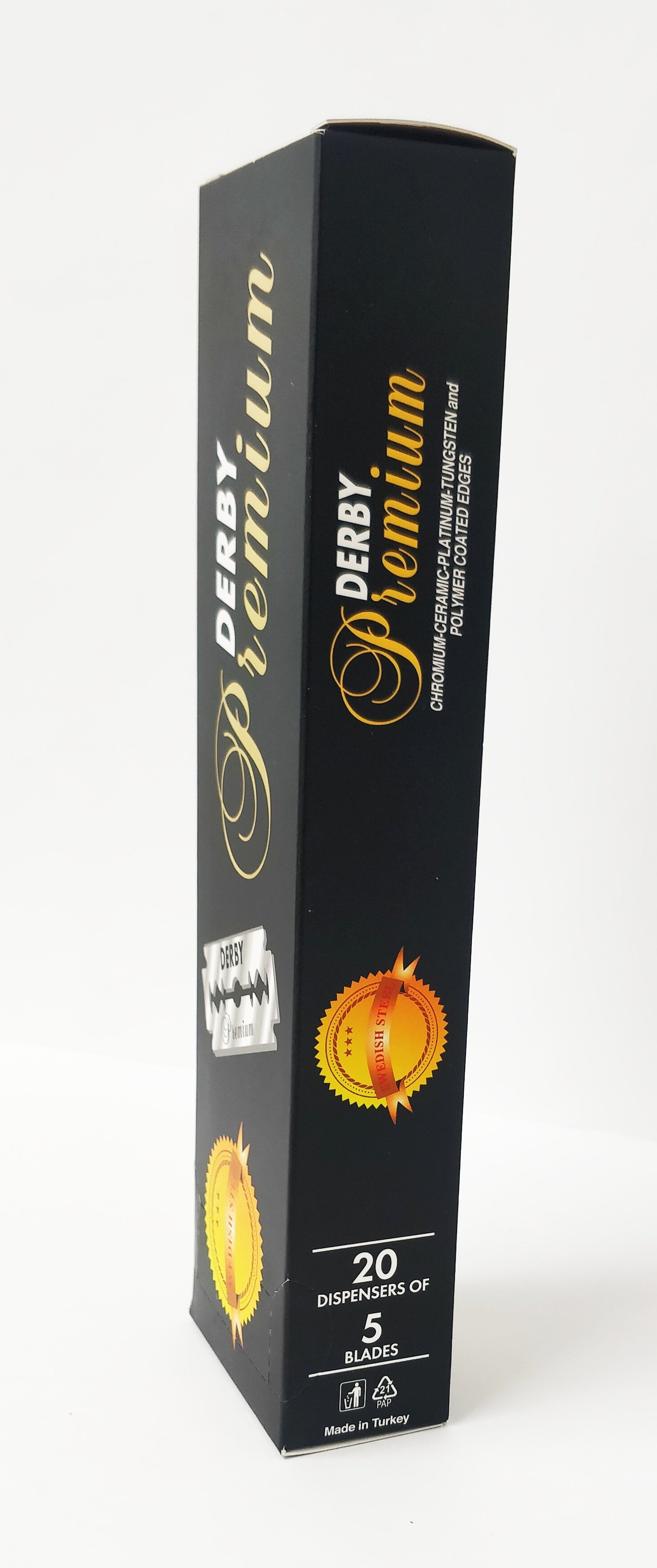 Derby Premium Double Edge Razor Blades - 100 Count Pack - Sharp Stainless Steel Blades for Smooth Shaving - Perfect for Safety Razors & Barber Use at Home or Salon