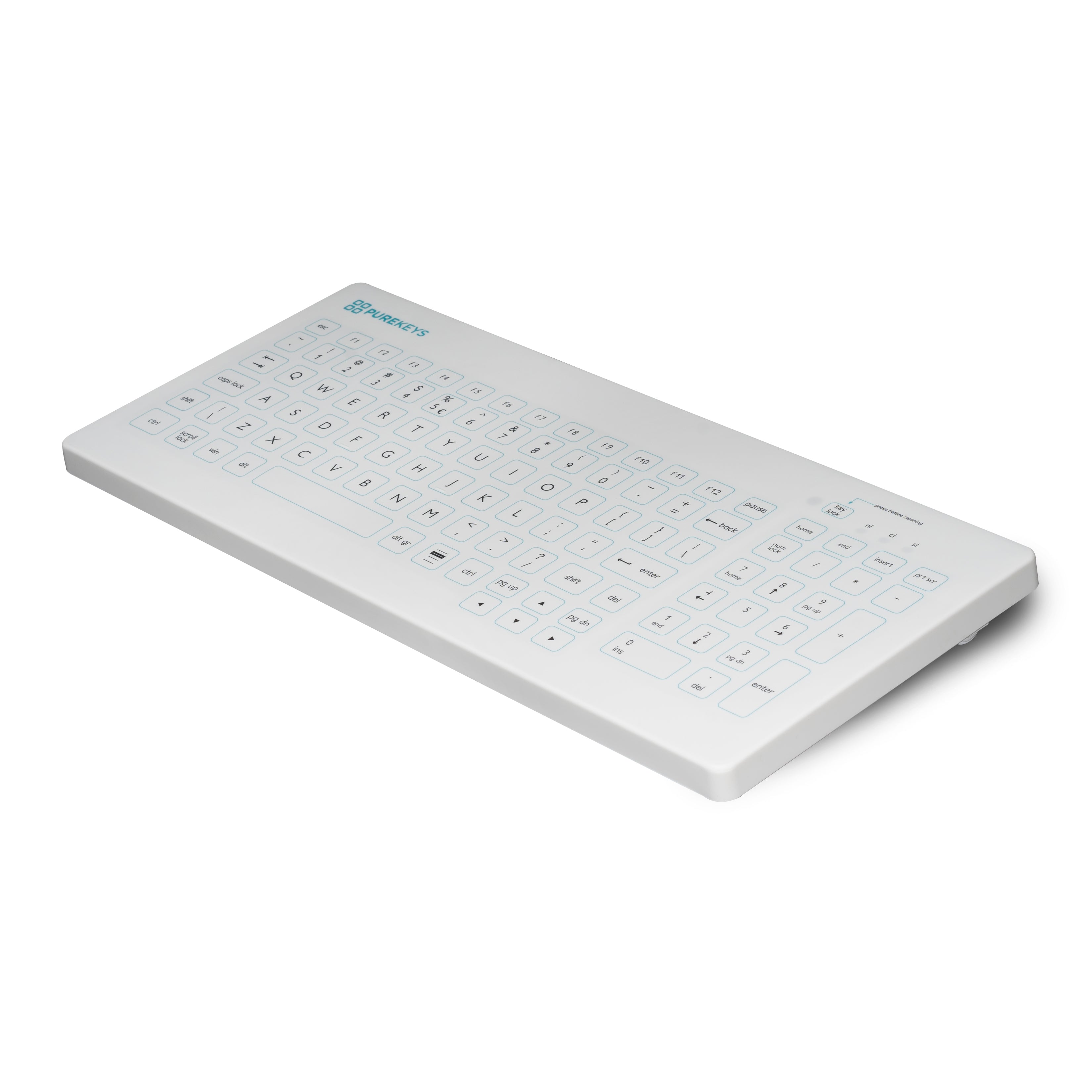 Purekeys Wireless Compact Medical Keyboard and Mouse Set - Ergonomic Design for Hospitals, Clinics & Healthcare Professionals - Hygienic, Easy to Clean for Sterile Environments
