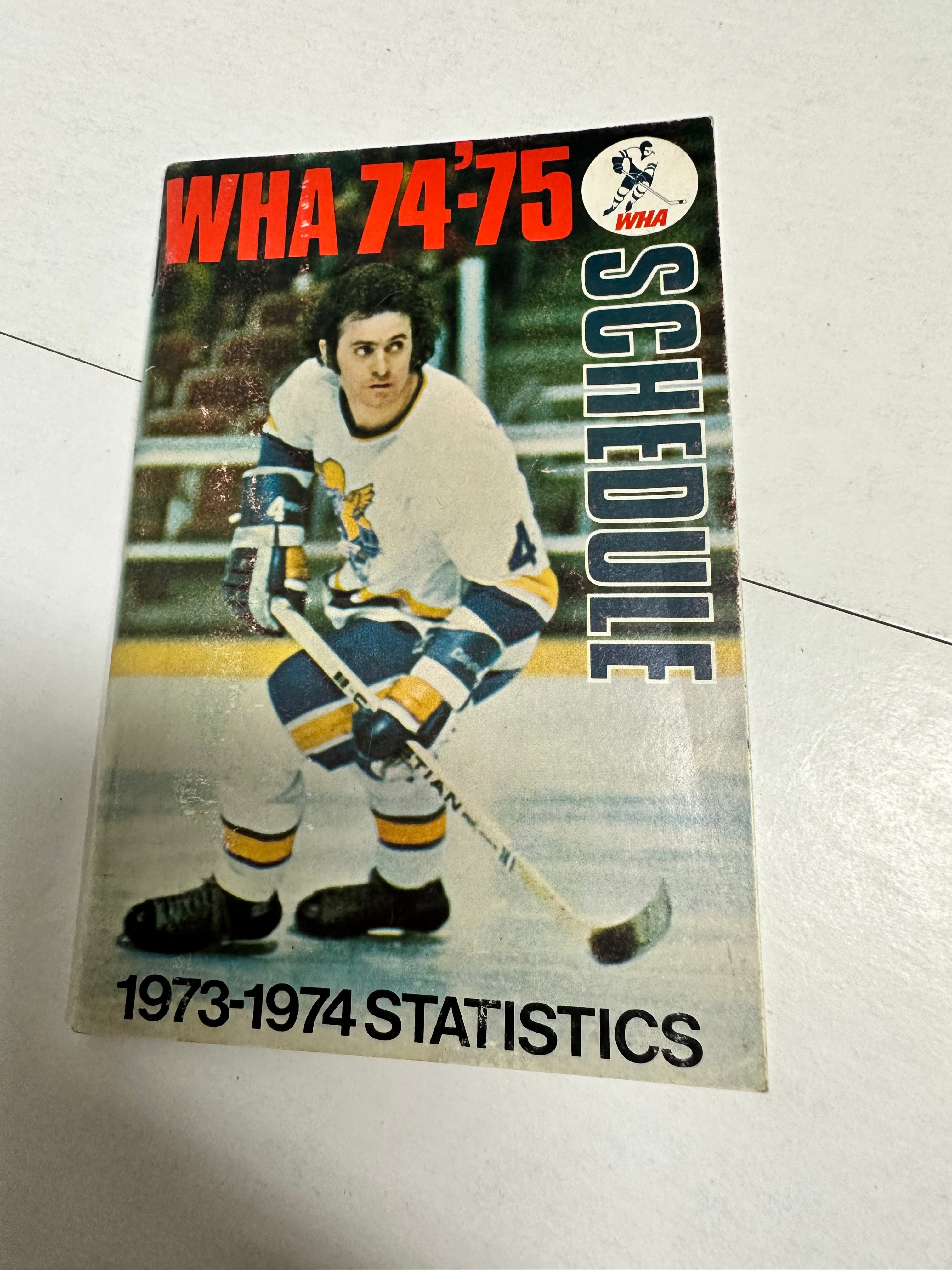 1974-75 WHA Hockey Media Guide - Vintage Hockey Collectible for Fans & Memorabilia Enthusiasts - Perfect for Sports History Displays & Memorabilia Collections