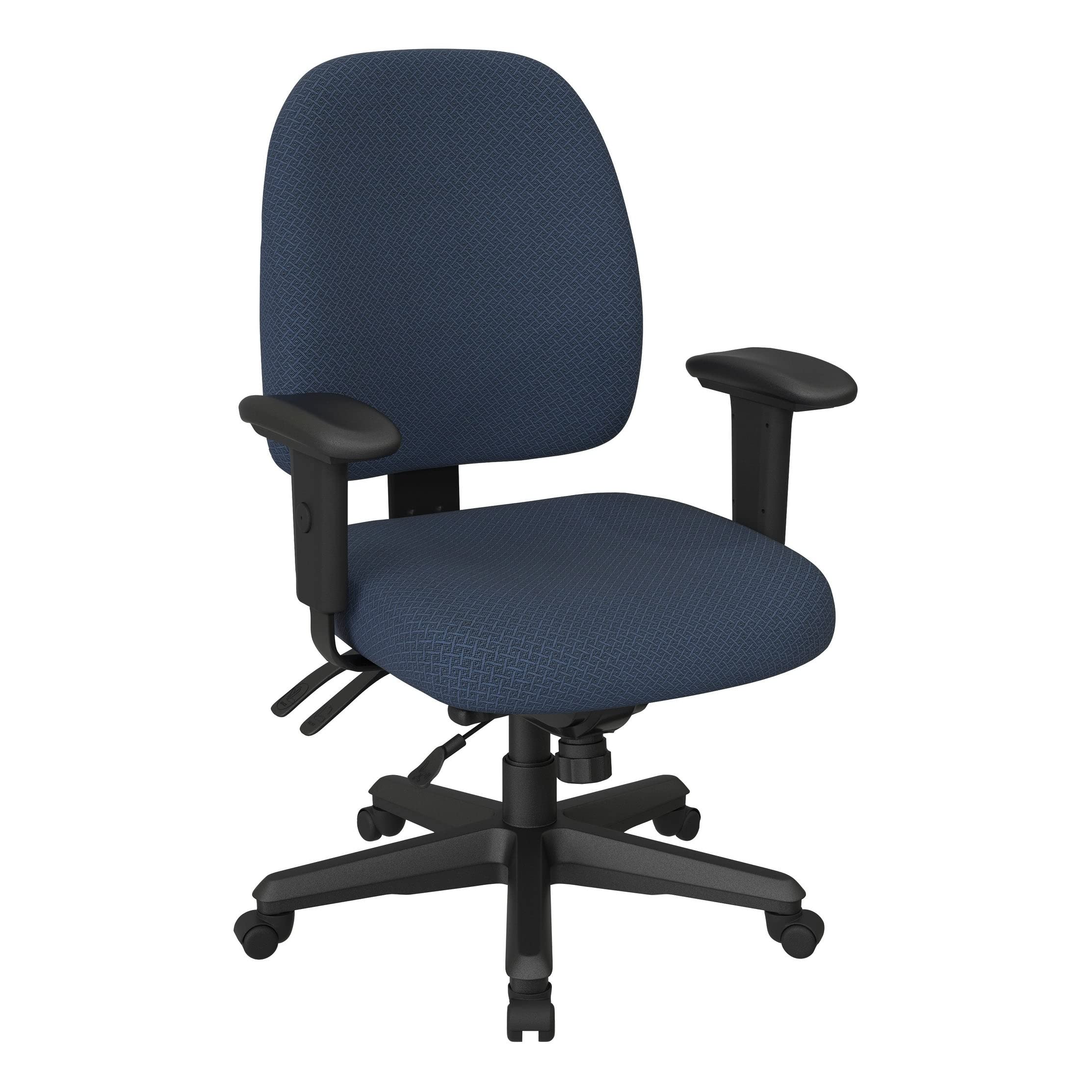 Office Star Ergonomic Mid Back Office Chair - Adjustable Height & Tilt, Padded Armrests, Burgundy Fabric - Perfect for Home Office, Gaming & Workspace Comfort