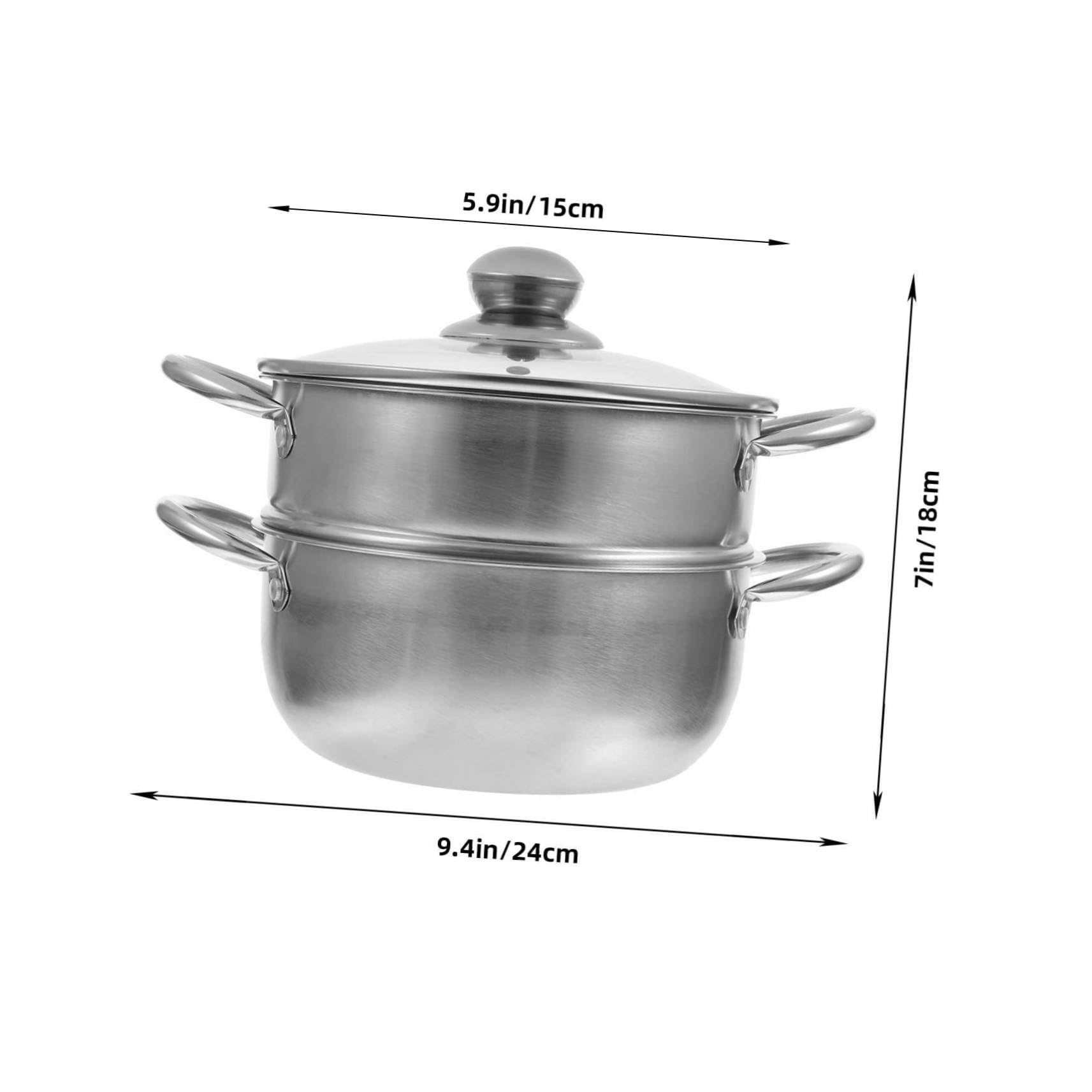 1pc Stainless Steel 3-Tier Steamer Pot with Lid - Chinese Style Ramen Cooker, Steampot for Cooking, Soup, Noodles & Kitchen Use - Perfect for Asian Cuisine & Healthy Meal Prep