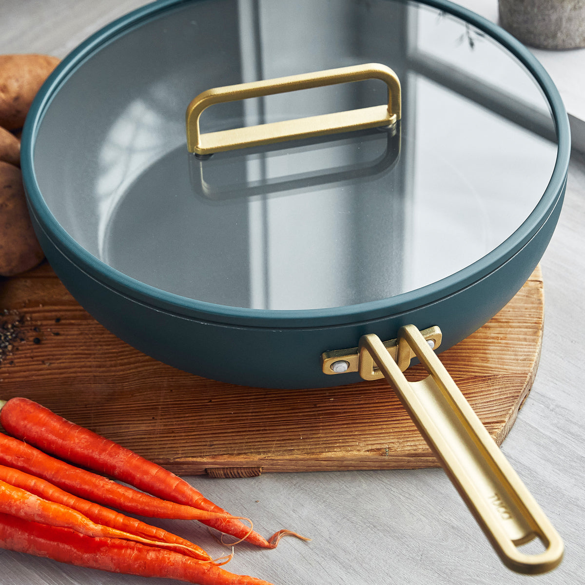 Stanley Tucci™ Ceramic Nonstick 6.5 Quart Essential Stanley Pan - Venetian Teal | Non-Toxic Cookware for Healthy Cooking | Perfect for Sautéing, Frying & Baking