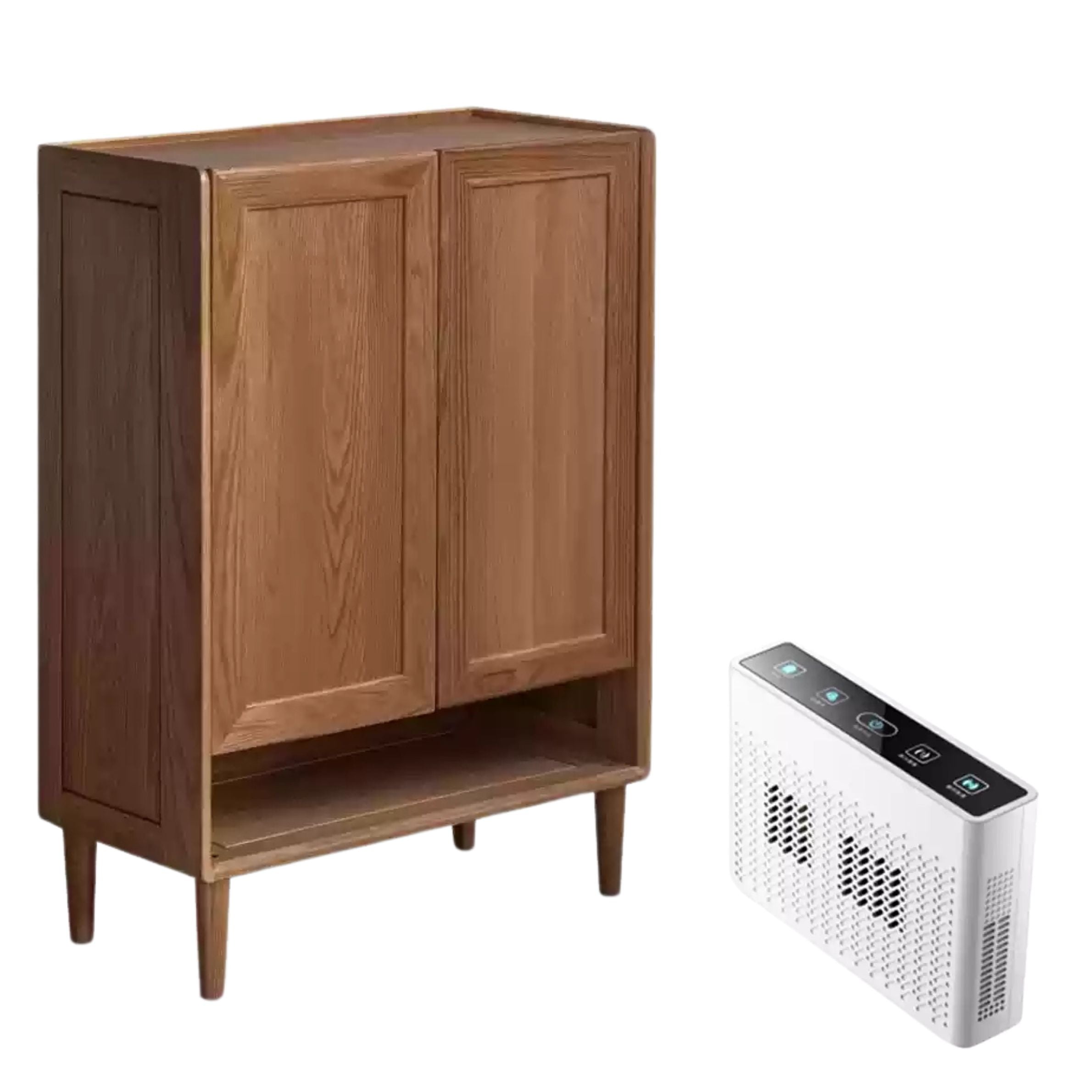 31.5x13.8x39.8 inch  +6.8x1.6x4.8 inch  /80x35x101 сm+17.2x4.1x12.1 сm /Walnut Color +White Color/ Two-door shoe cabinet+Disinfection module accessories