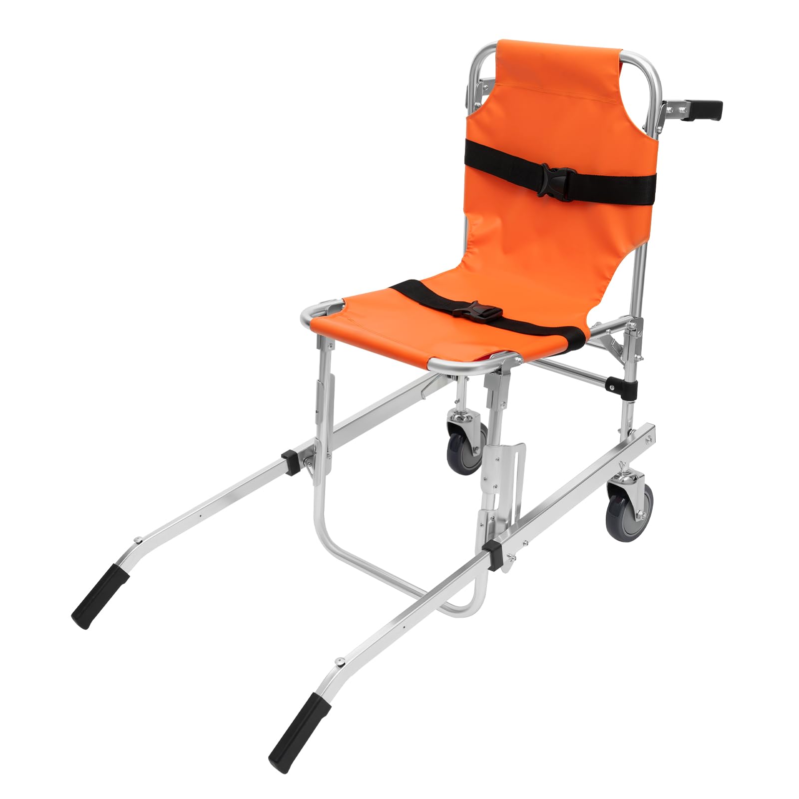 EMS Stair Chair - 350 Lbs Capacity Medical Evacuation & Patient Transfer Chair with 2 Wheels & Adjustable Straps - Foldable Ambulance Transport for Emergency Staircase Rescue & Home Mobility Assistance