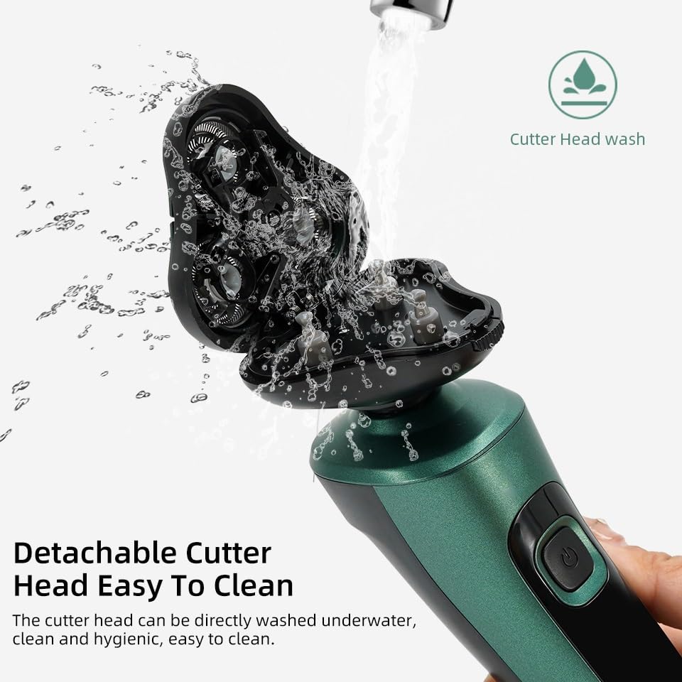 4-in-1 Electric Head Shaver for Men - Rechargeable Waterproof Beard Trimmer & Body Groomer with Fast Charging | Perfect for Travel, Home Use & Gifts for Dad (Includes Storage Box)