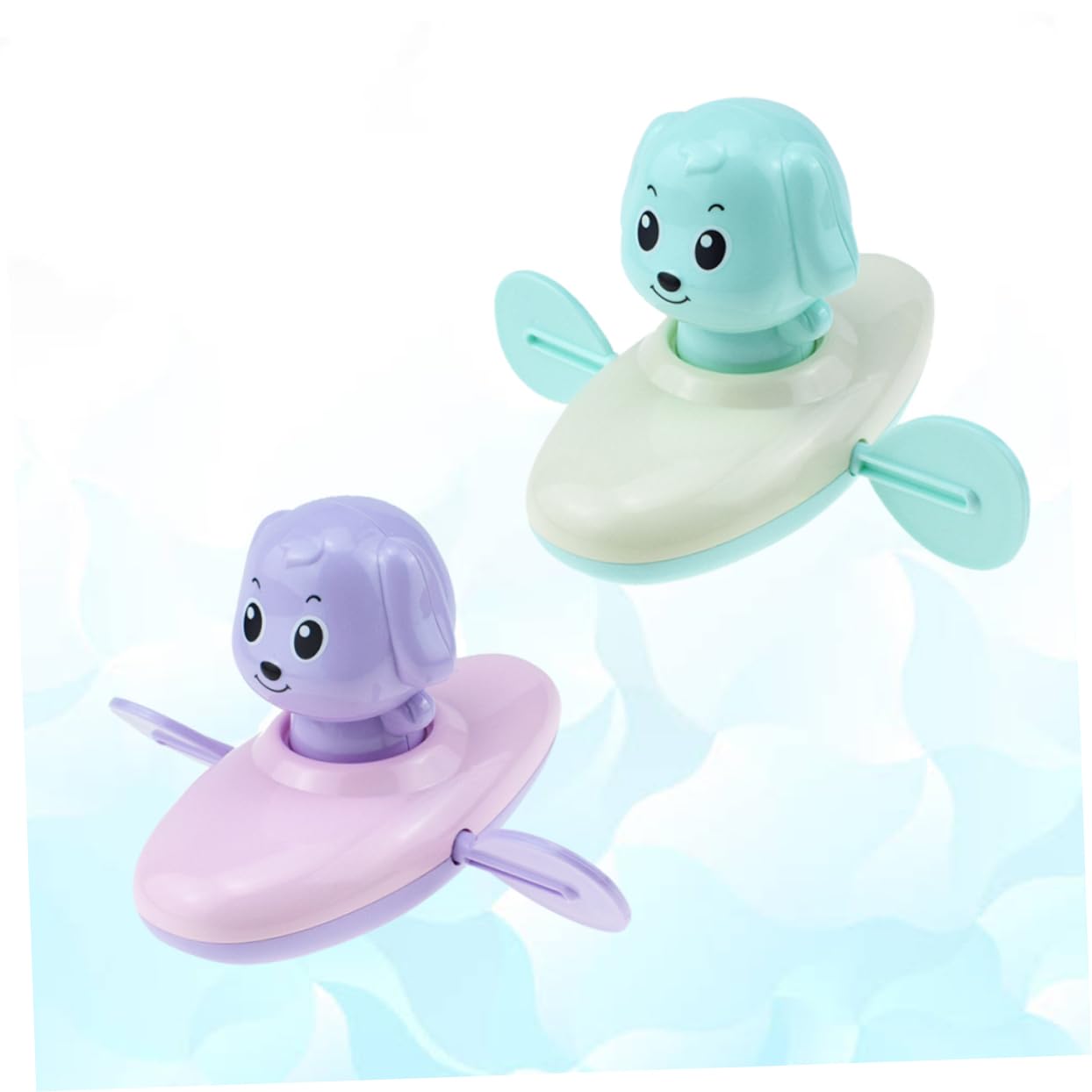 6 Pcs Cute Puppy Rowing Boat Bath Toys for Toddlers - Fun Bathtub Water Play Set for Kids, Baby Shower Gift Idea