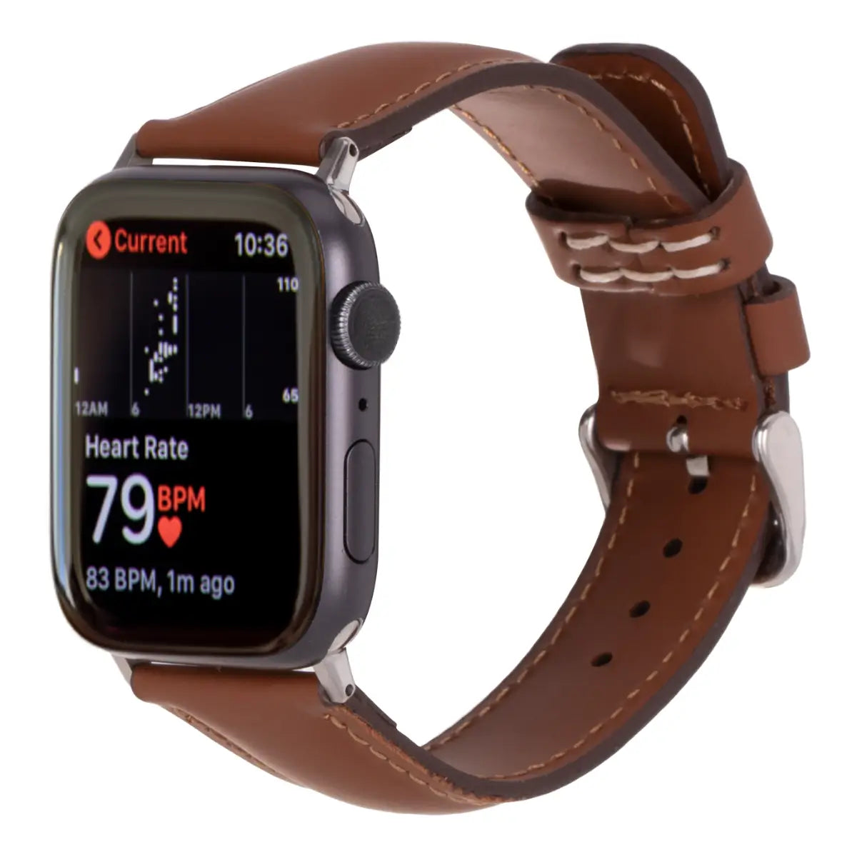 Premium Brown Water-Resistant Leather Apple Watch Band - Stylish & Durable for Work, Gym & Everyday Wear