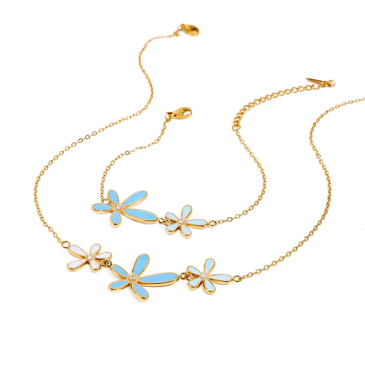 Elegant Resin Flower Necklace and Bracelet Jewelry Set for Women - Floral Handmade Boho Accessories - Perfect for Weddings, Parties & Everyday Wear